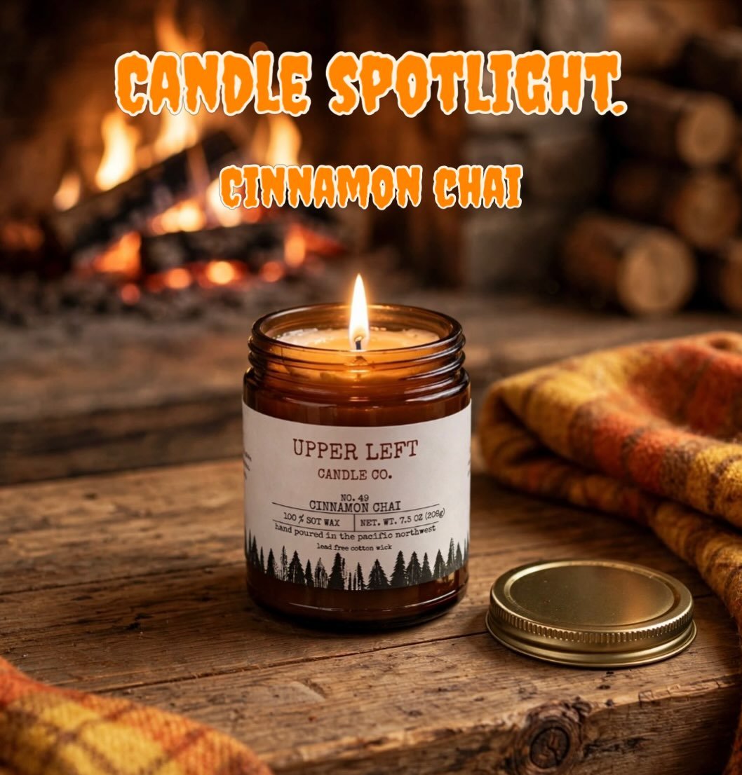 Spotlighting Cinnamon Chai ☕️ 🍂💕

A customer &amp; personal favorite year after year&hellip;

Fills your home with swirls of cinnamon &amp; creamy vanilla followed with spices of clove, nutmeg, peppercorn &amp; cardamom ending with a splash of blac