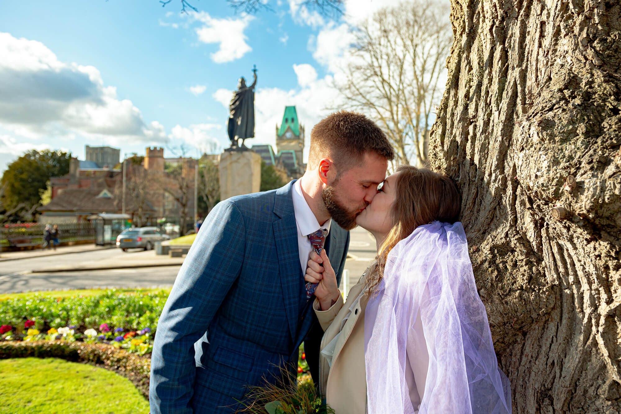 Winchester Wedding Photographer Romantic Photography of Bride and Groom Kissing