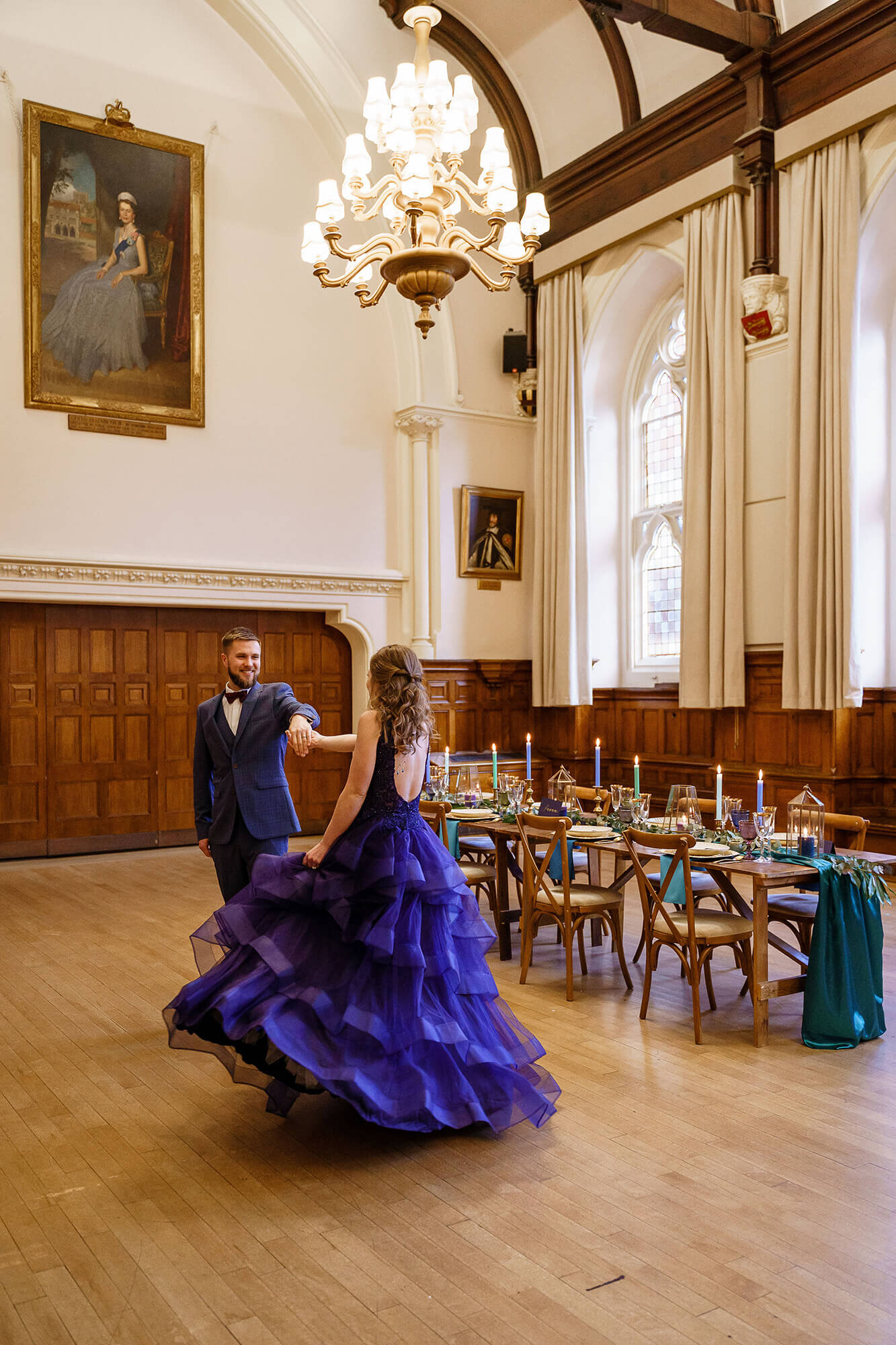 Bride and Groom dancing in Winchester Guildhall Wedding Reception