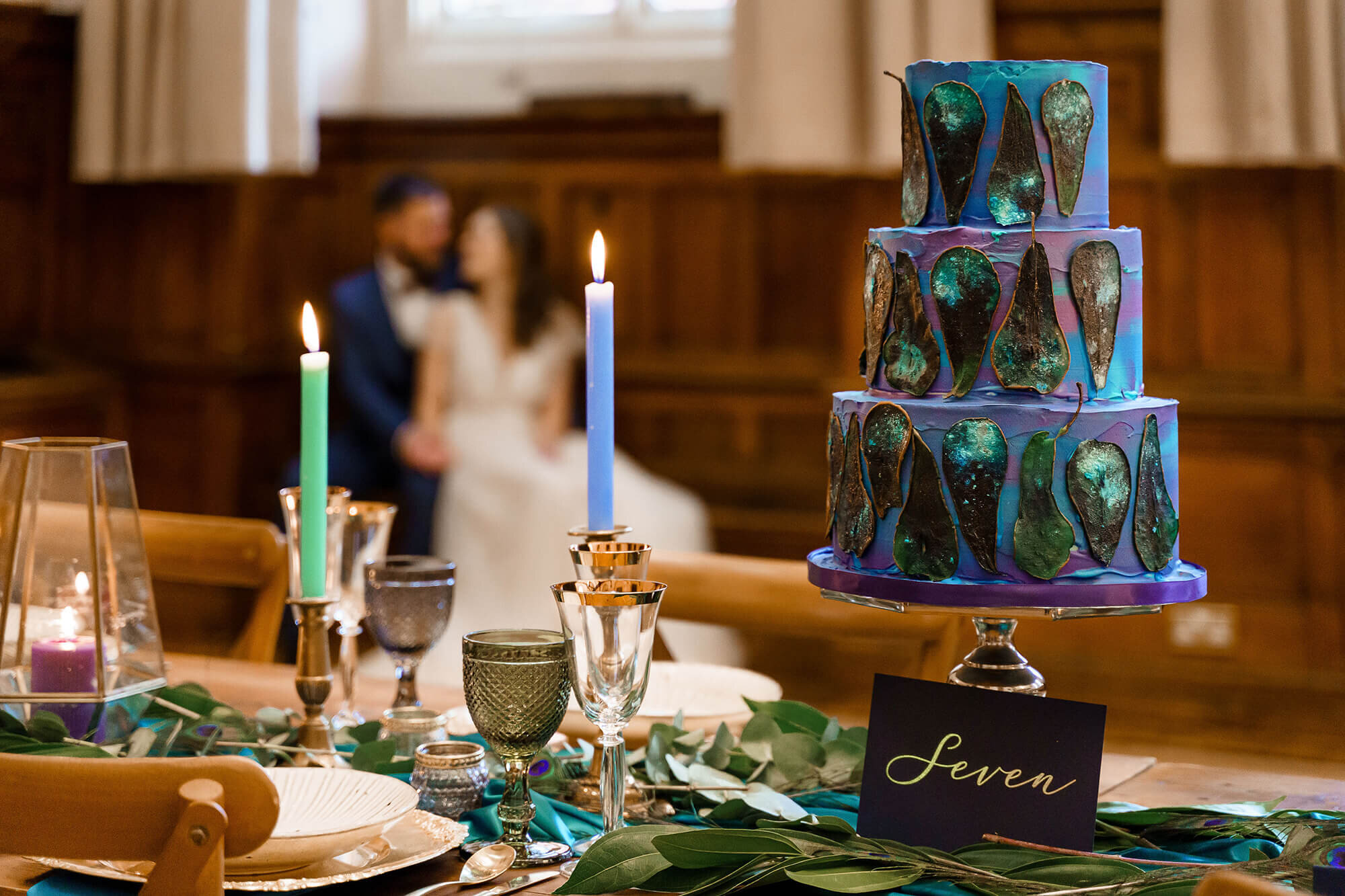 Peacock feather Wedding Cake Design