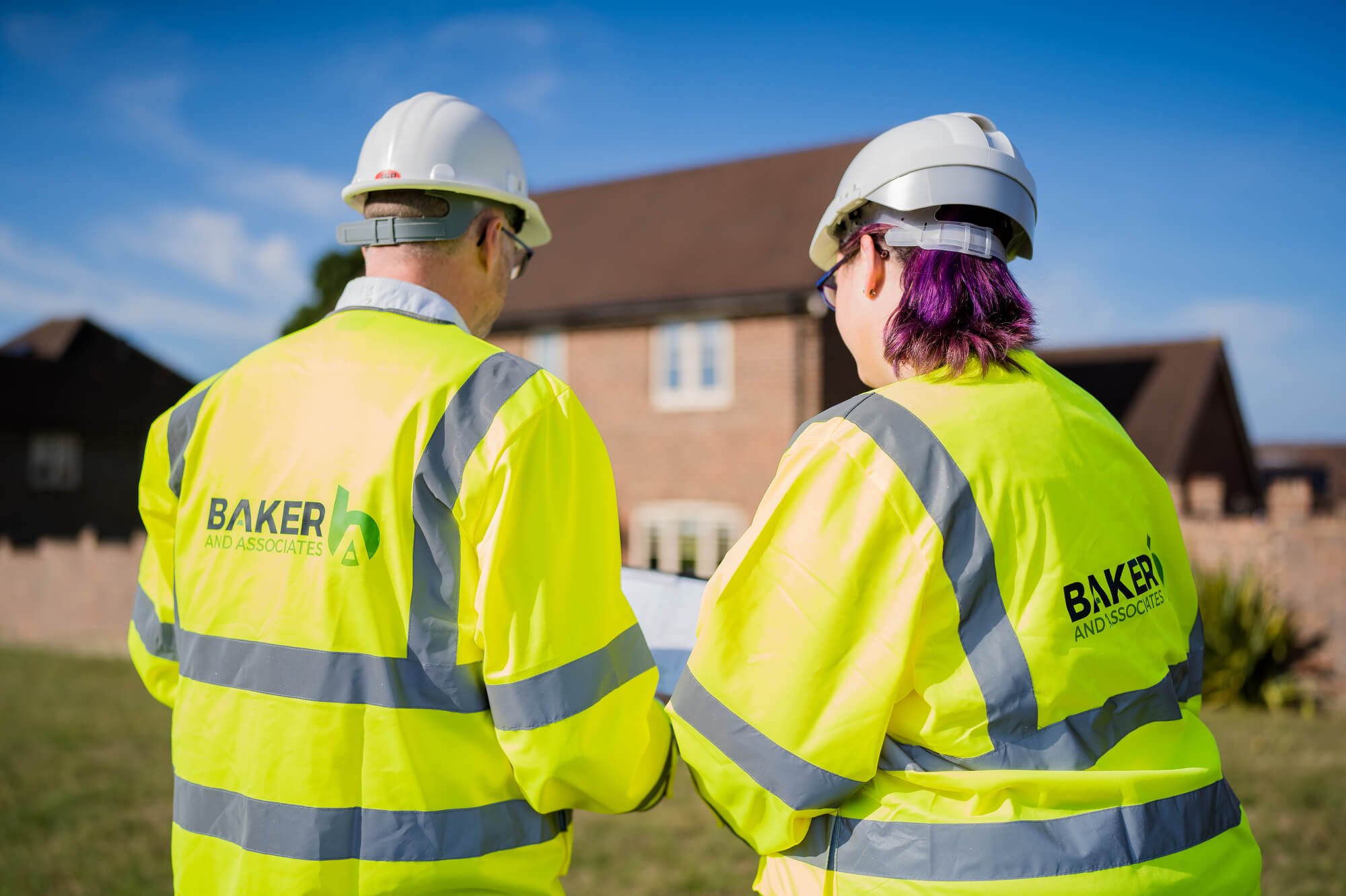 professional environmental photo of Baker Associates working on building site
