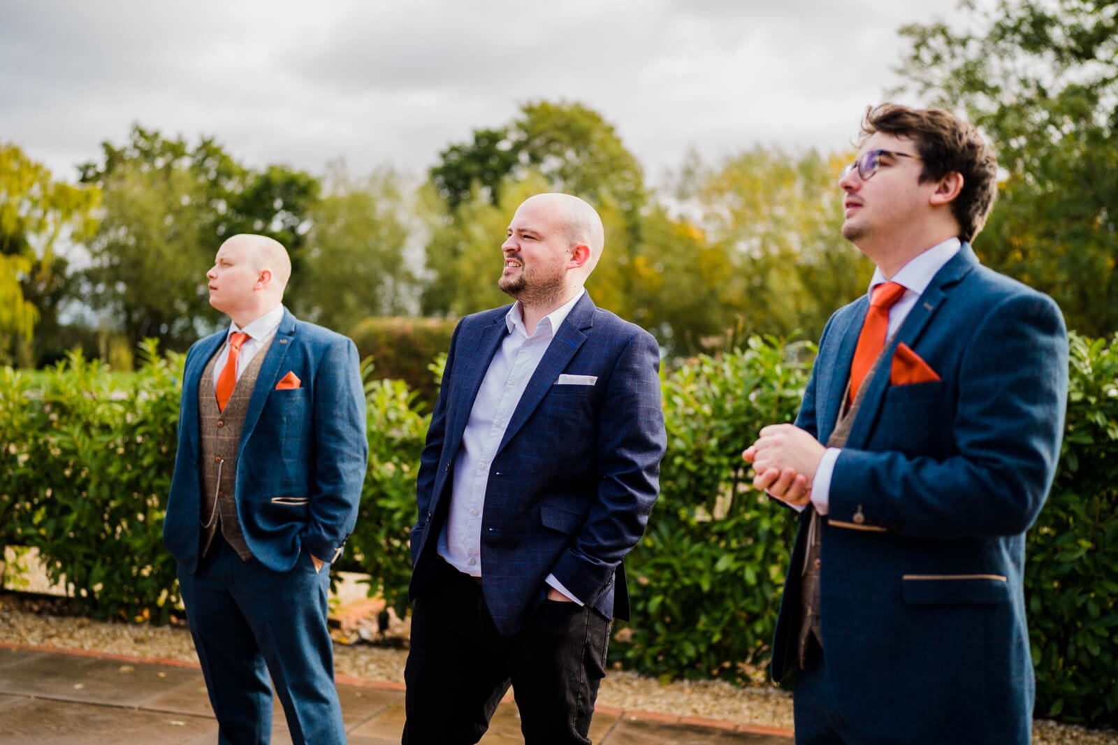 groomsman before wedding ceremony at silchester farm
