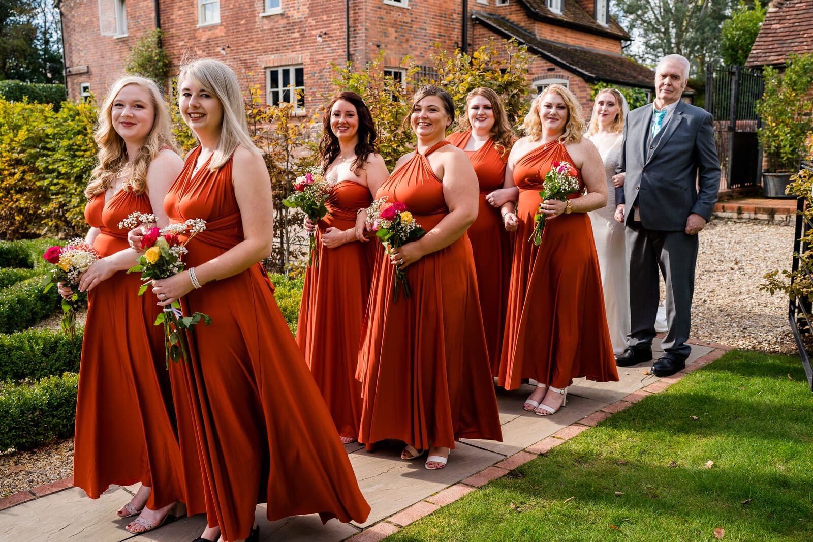 bridal party at silchester farm