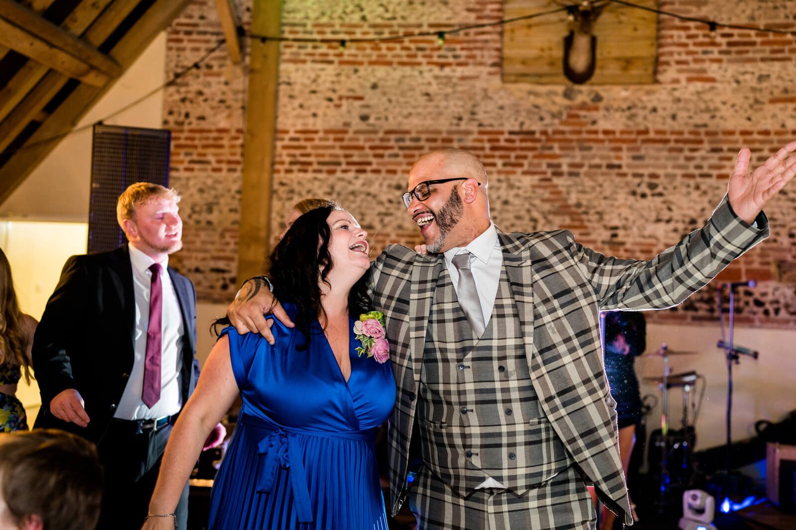 mother of bride dancing at wedding reception barford park barn