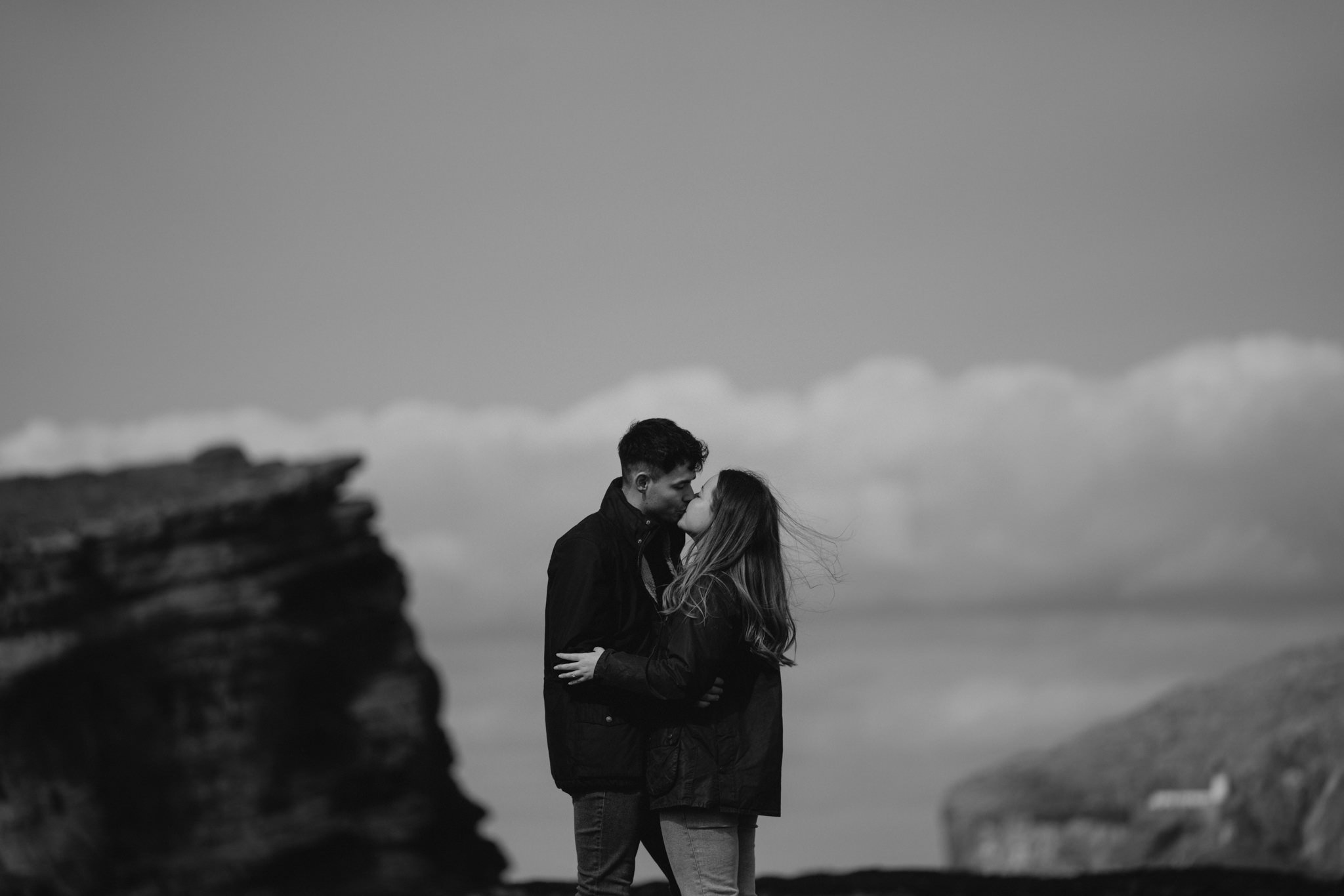  An intimate surprise marriage proposal at Seacliff East Lothian, Scotland | Beach Engagement photos by ad-media.uk 