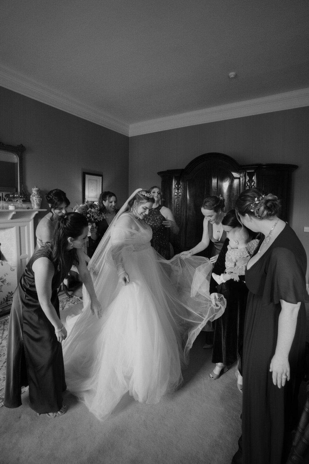 Isabelle's bridal squad adding the final touches with love and laughter. Honored to capture these priceless moments of beauty and camaraderie
