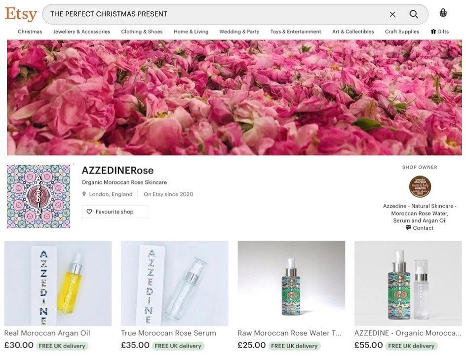 We are on ETSY! 
Give the gift of Morocco in a bottle. 
www.etsy.com/uk/shop/AZZEDINERose - Please leave a review if you love it! ❤️