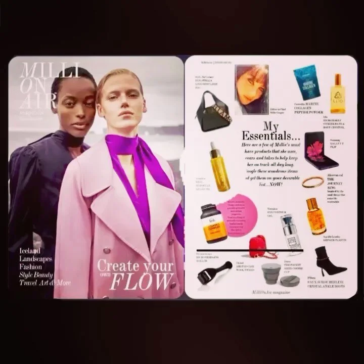 Excited to see our brand new Real Moroccan Argan Oil named by @milliejacooper as one of her #essentials in @millionair_mag. Thank you to Millie and @marcellastylist for the ongoing support. Swipe across to check out our shiny full page ad in the supe