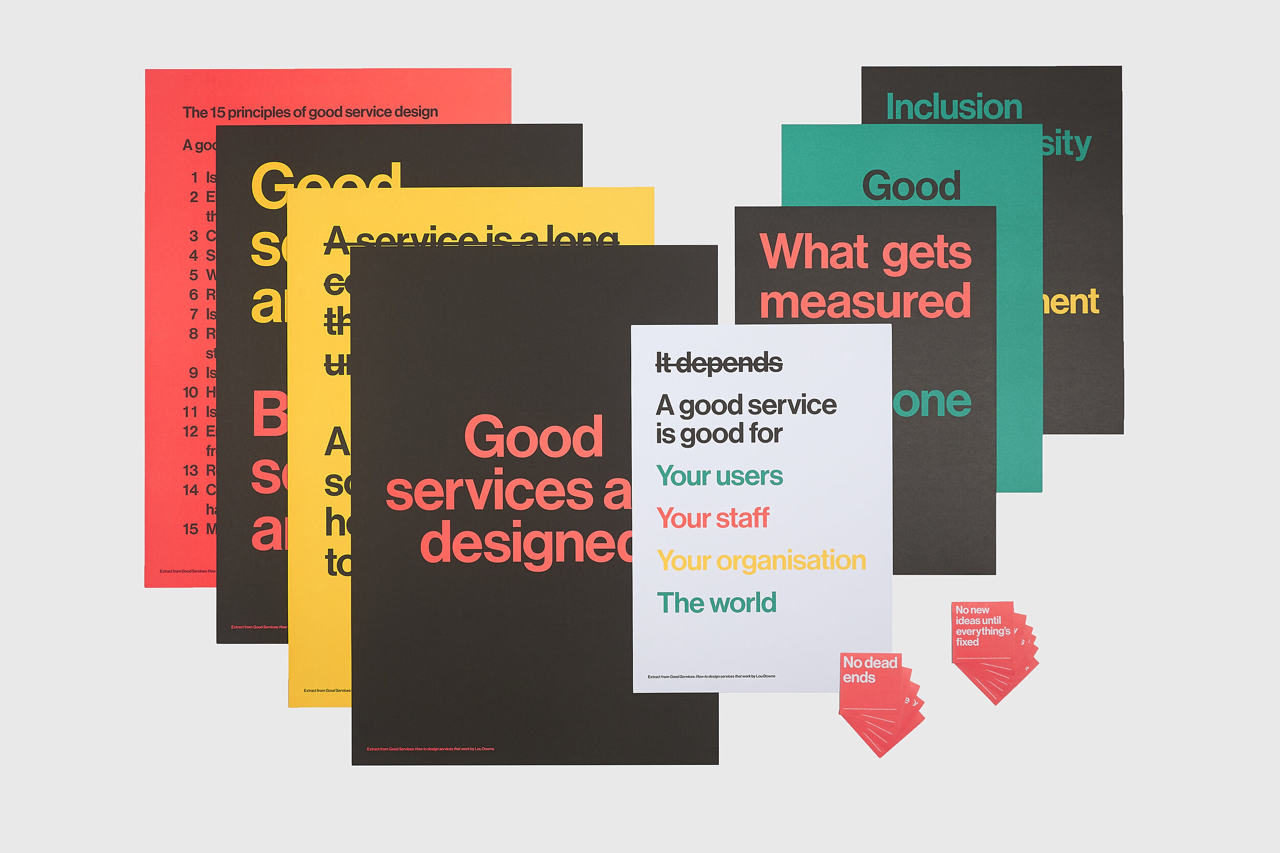 Lou Downe Good Services poster sticker set