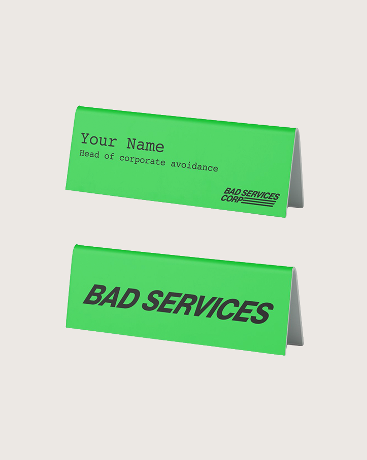 Managers desk name plate