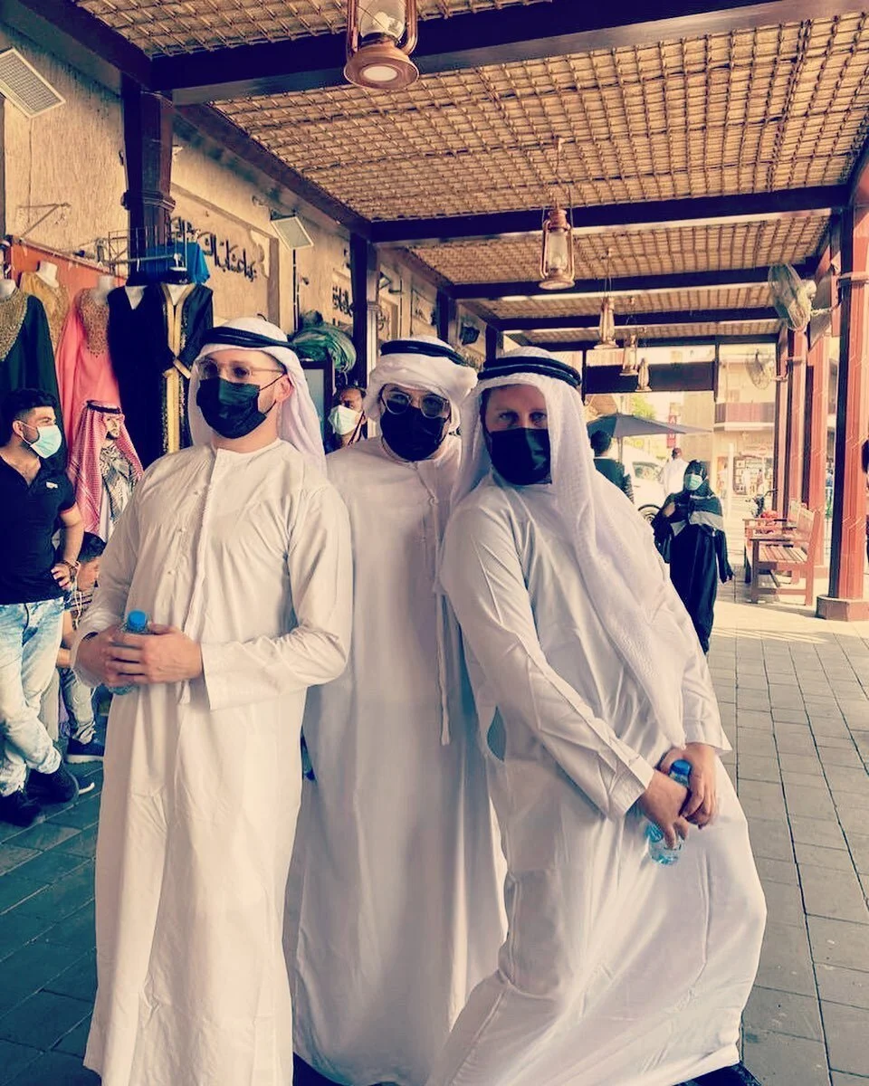 Illest of vibes with the most legendary crew. Thank you @thenextrideisrael and @israelmedicalfund for the incredible opportunity. 
.
.
#arab #sheikh #shuk #souk #gold #spice #dress #dubai #uae #emirates #travel #group #vibe #israel #dance #sing #song