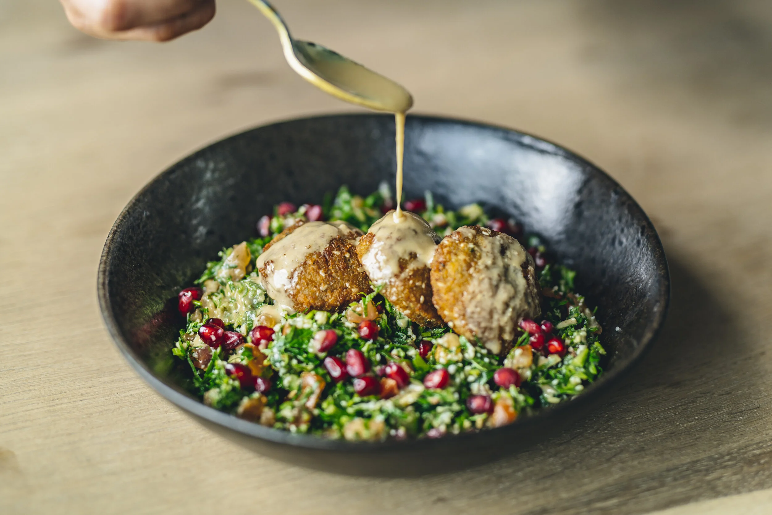 Sweet Potato Falafels with Tabbouleh