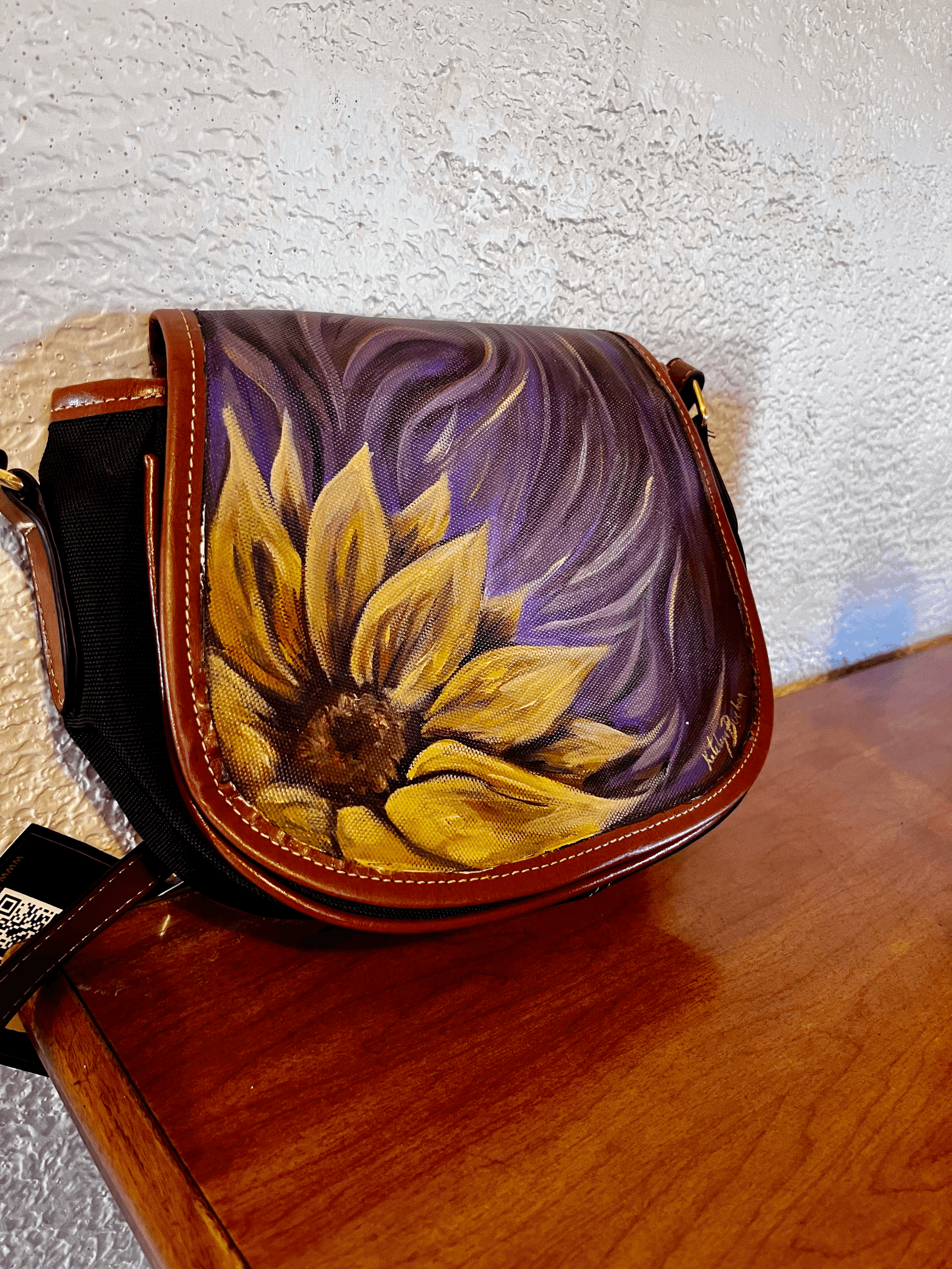 Sunflower- Hand Painted Purse