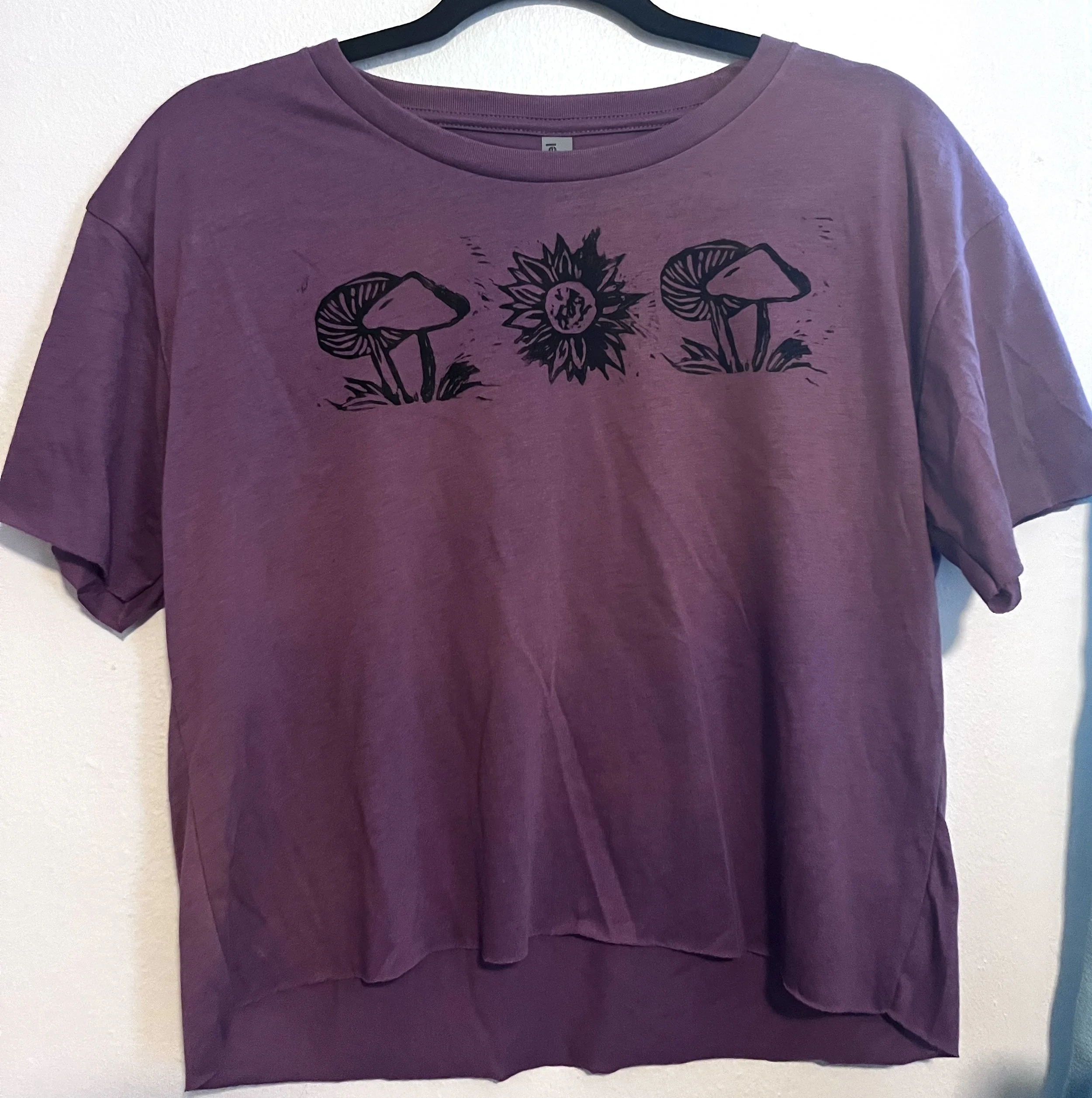 Mushroom Sunflower Block Print