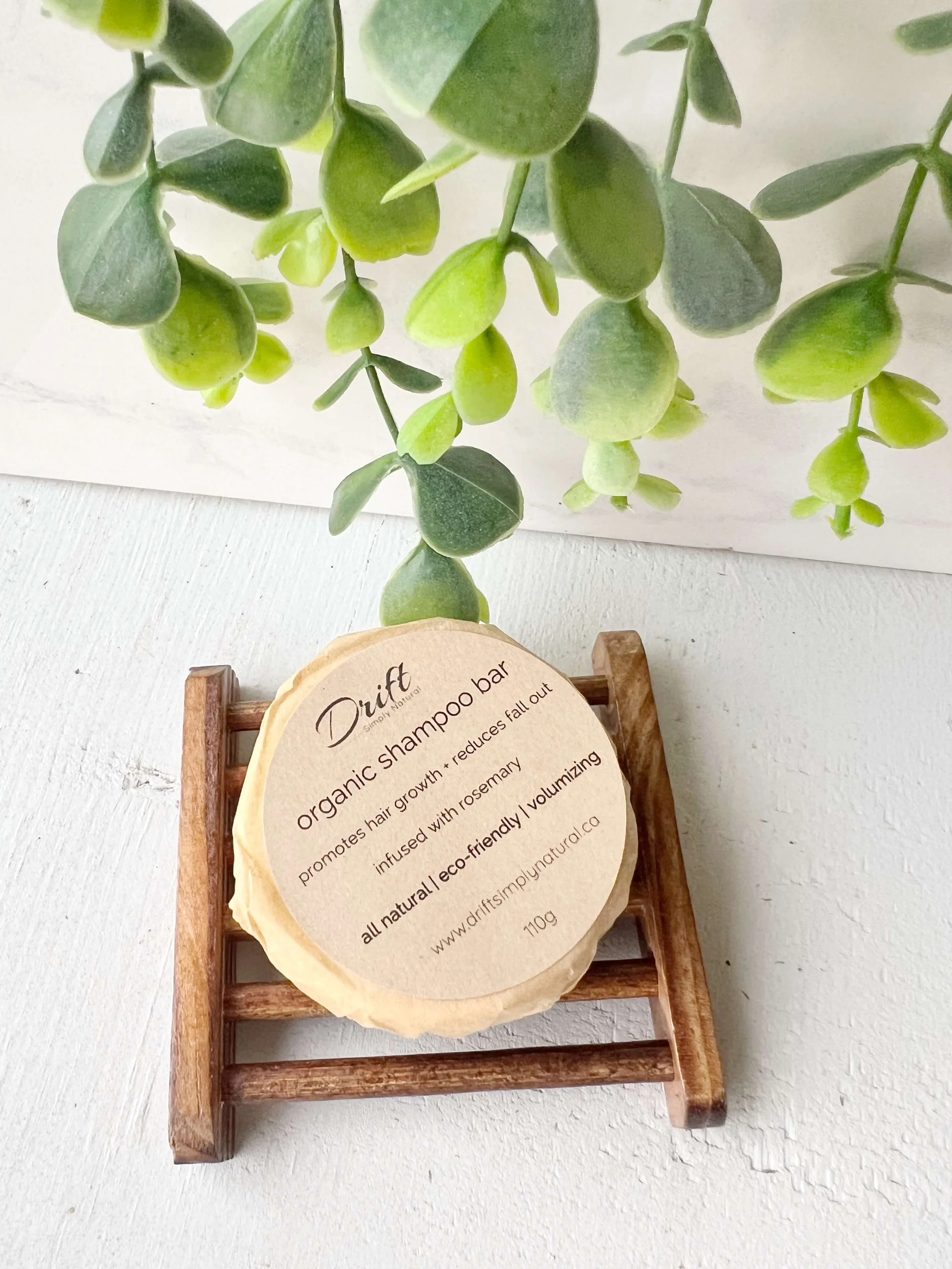 Soap holder with shampoo bar wrapped.JPG