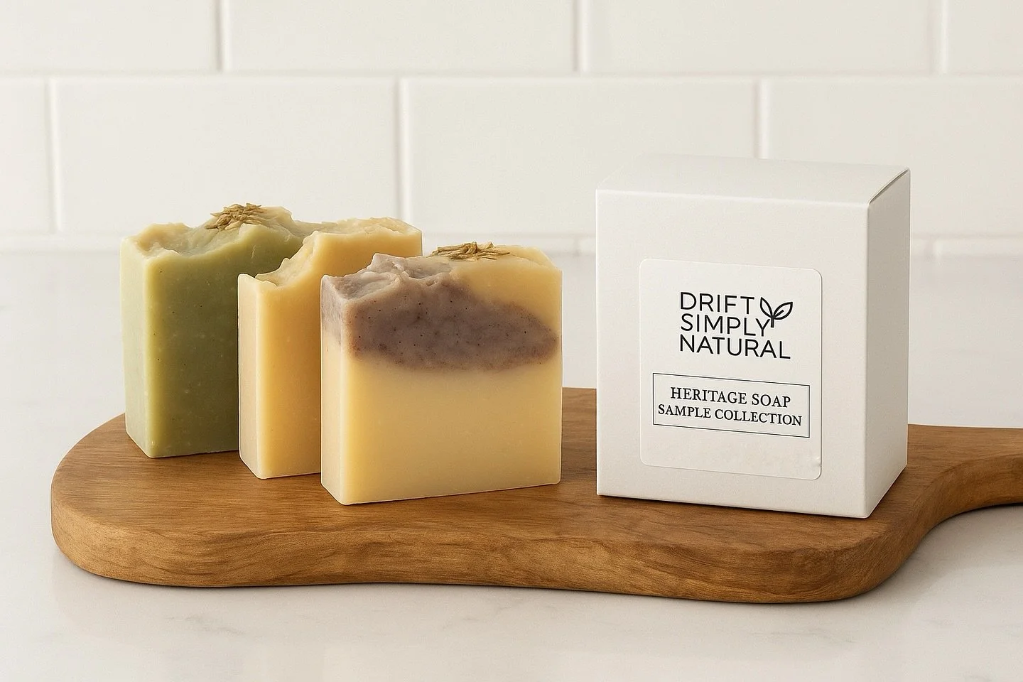 Our Heritage Soap Sample Boxes are here for the holidays &mdash; each one filled with three of our signature Heritage soaps (minus Alpine) so you can experience a little variety in one box.

They&rsquo;re handcrafted in small batches, wrapped with ca