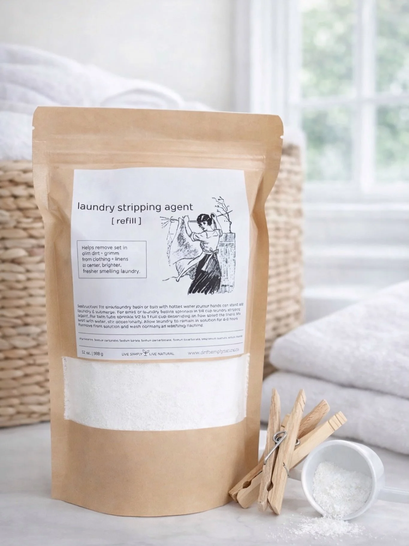 Over time, detergent residue, minerals, and body oils build up deep within your linens &mdash; leaving them dull, heavy, and not quite as fresh as they should feel.

Our Laundry Stripping Agent helps lift away what regular washing leaves behind, rest