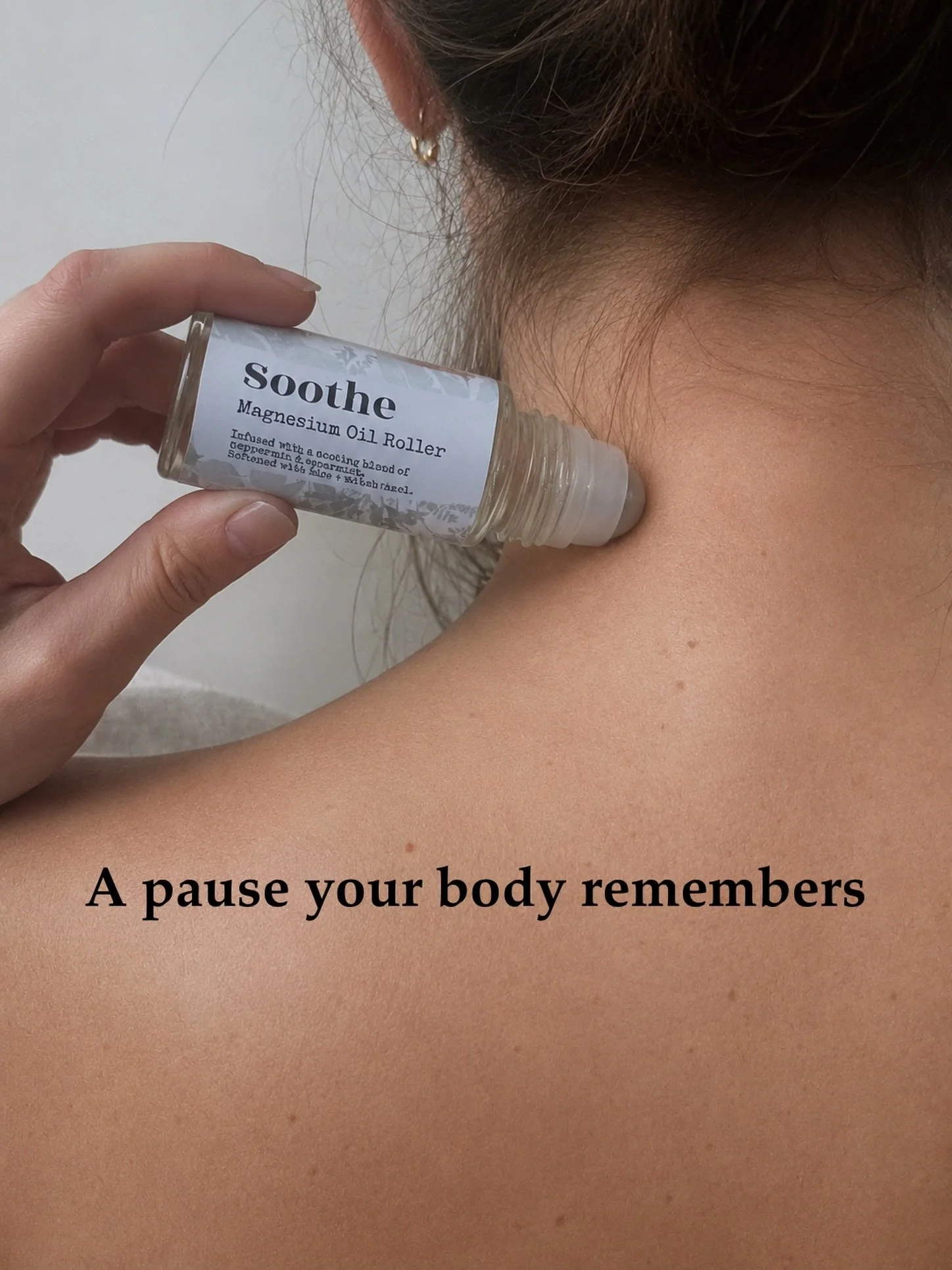 When the weight of the day feels like it&rsquo;s settled right into your neck&hellip;our eucalyptus &amp; mint magnesium roller helps to soften the tension and bring your body back to ease.