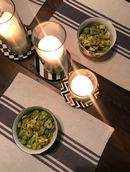 Simple Shrimp and Spinach Tortellini Pesto