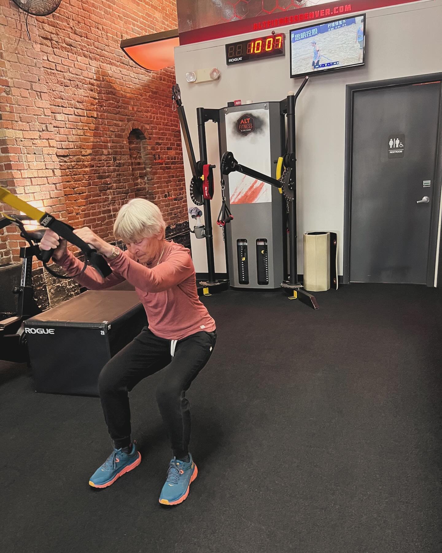 Marilyn is 76 years old and has been training with us at ALT for 10 plus years. She rides her bike to the gym always seems to have a smile on her face! &ldquo;We don&rsquo;t stop playing because we get old, we get old because we stop playing.&rdquo;