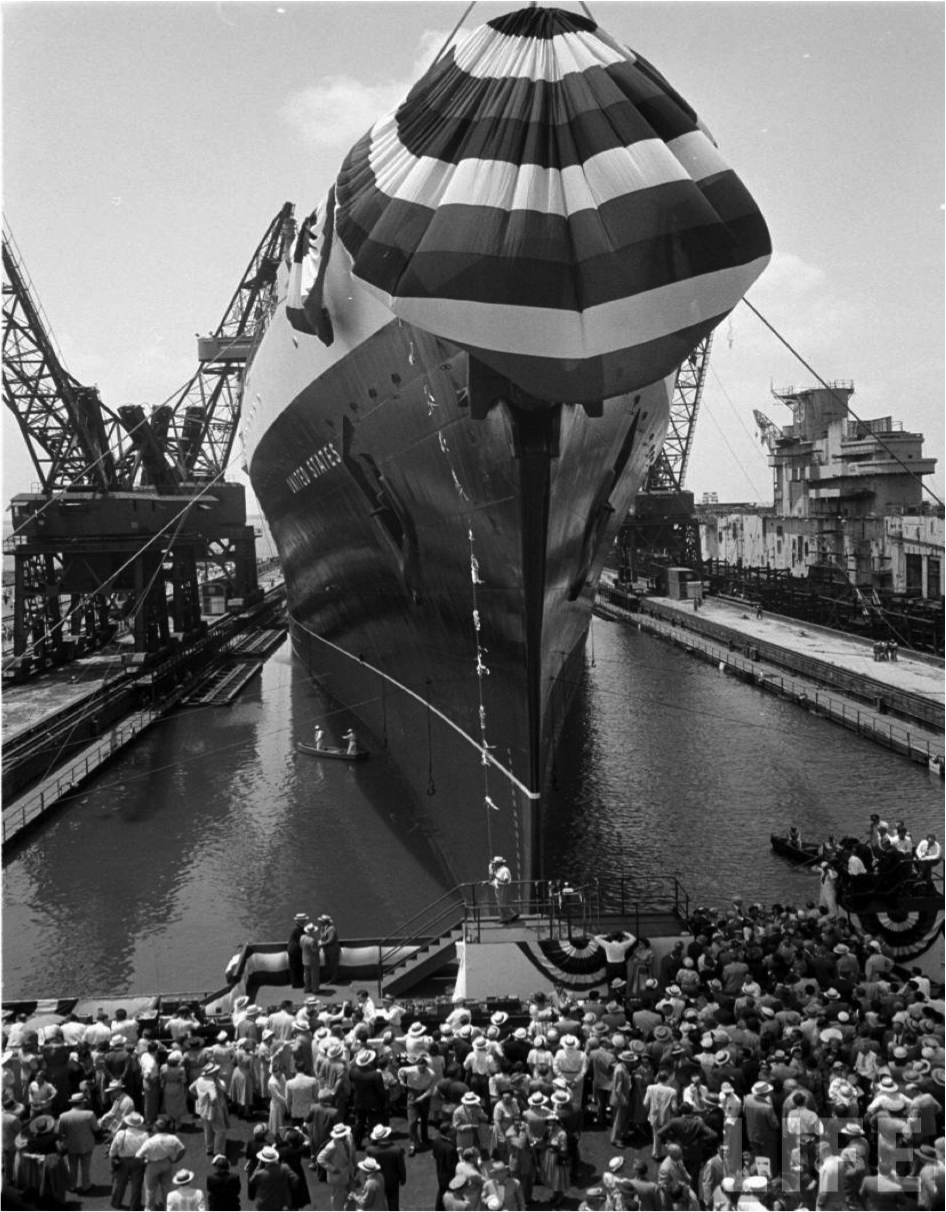 The SS United States at the time of her launch, 1951