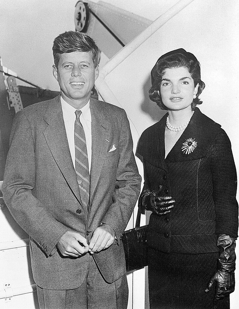 John F. Kennedy and Jackie Kennedy arriving in New York on October 11, 1955
