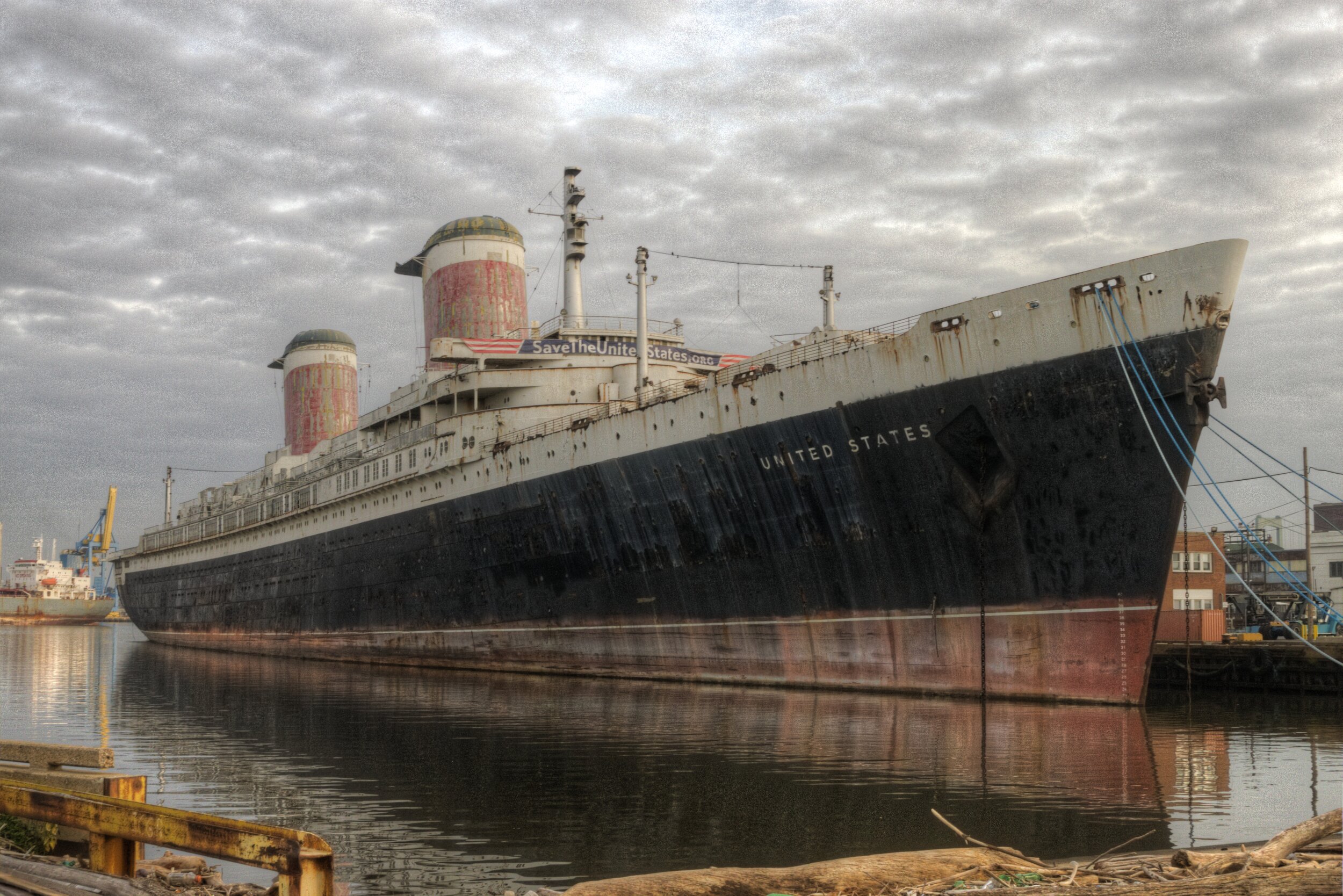 The SS United States at her dock in Philadelphia