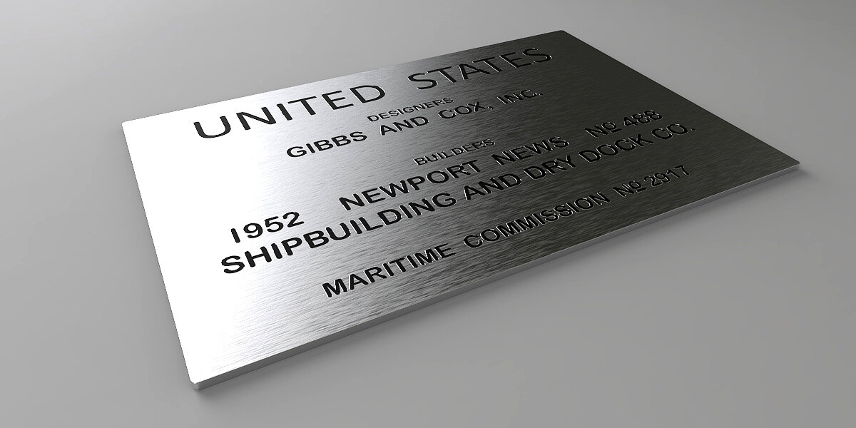 Lumenautica Yacht Signage - SS UNITED STATES builders plaque (brushed) (2).jpg