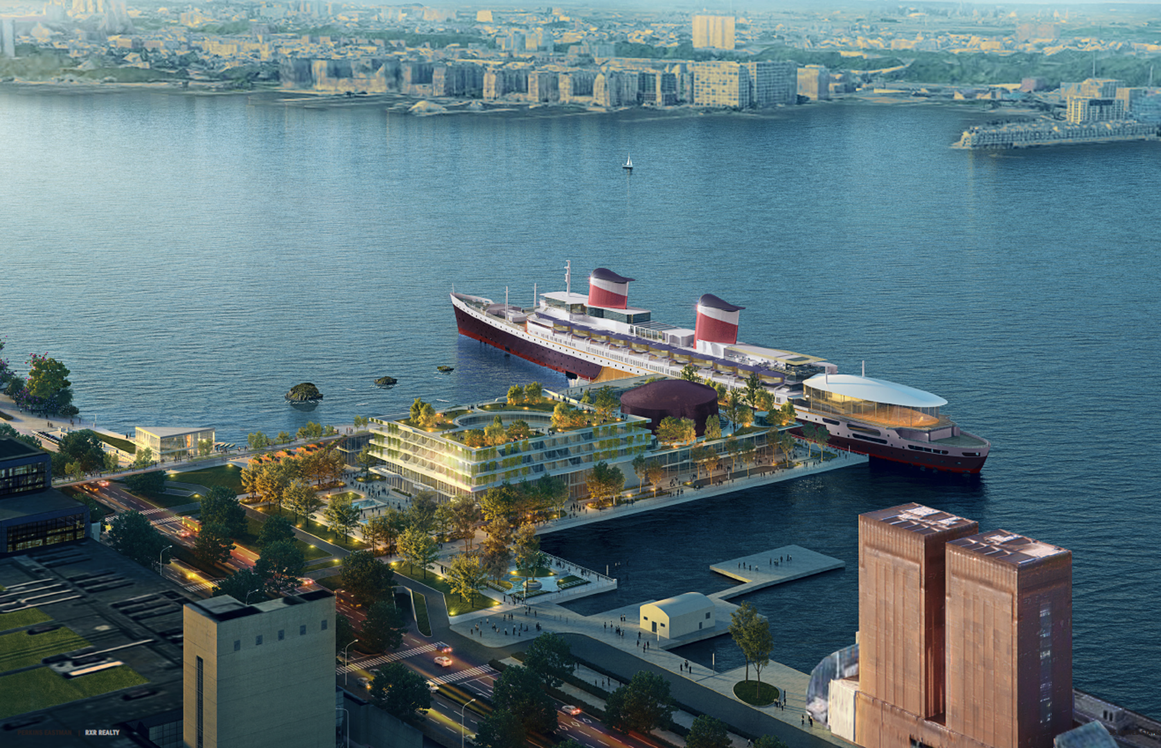 SS United States Rendering - Facing South