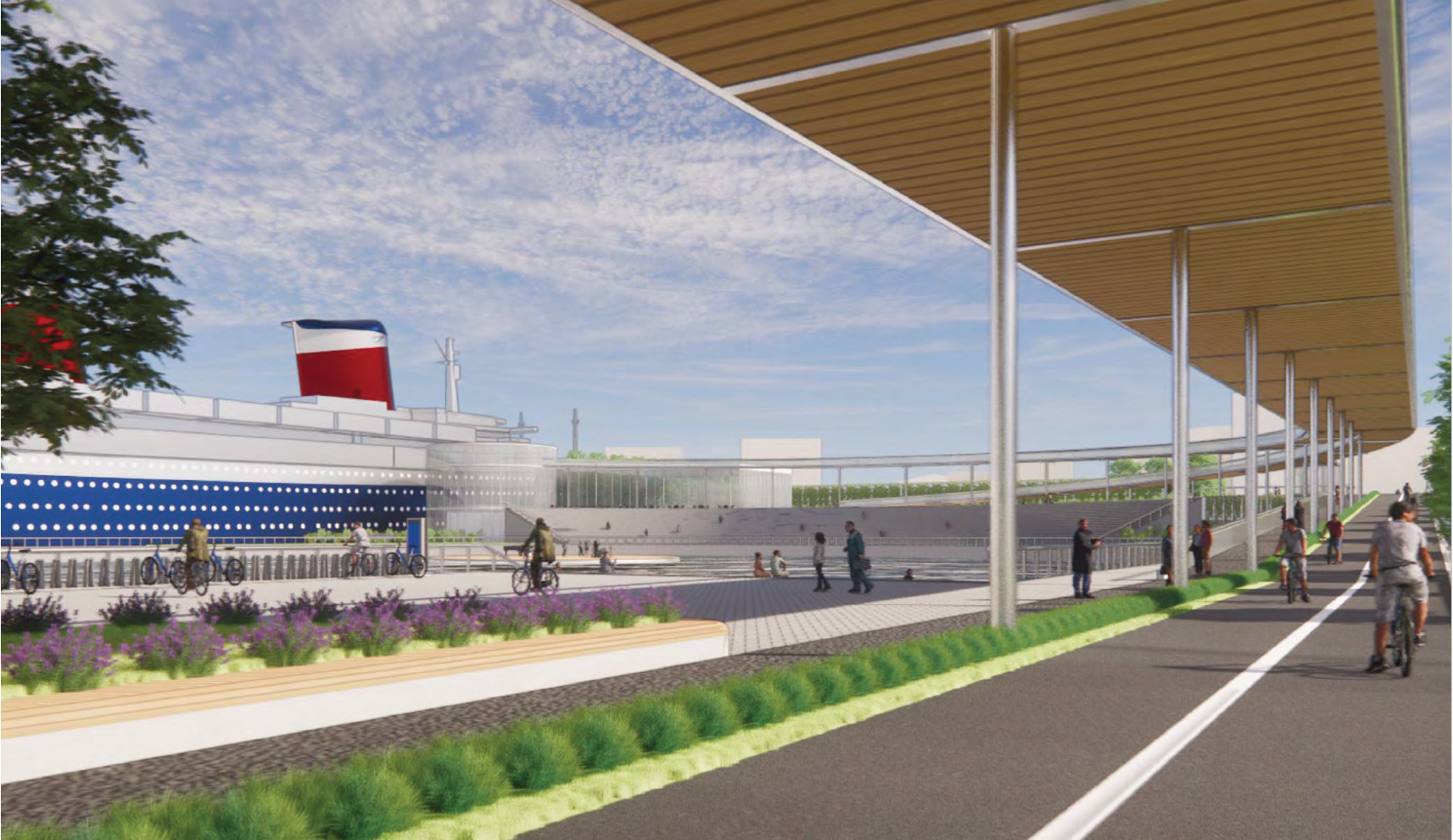 SS United States Rendering - Acres of Public Space