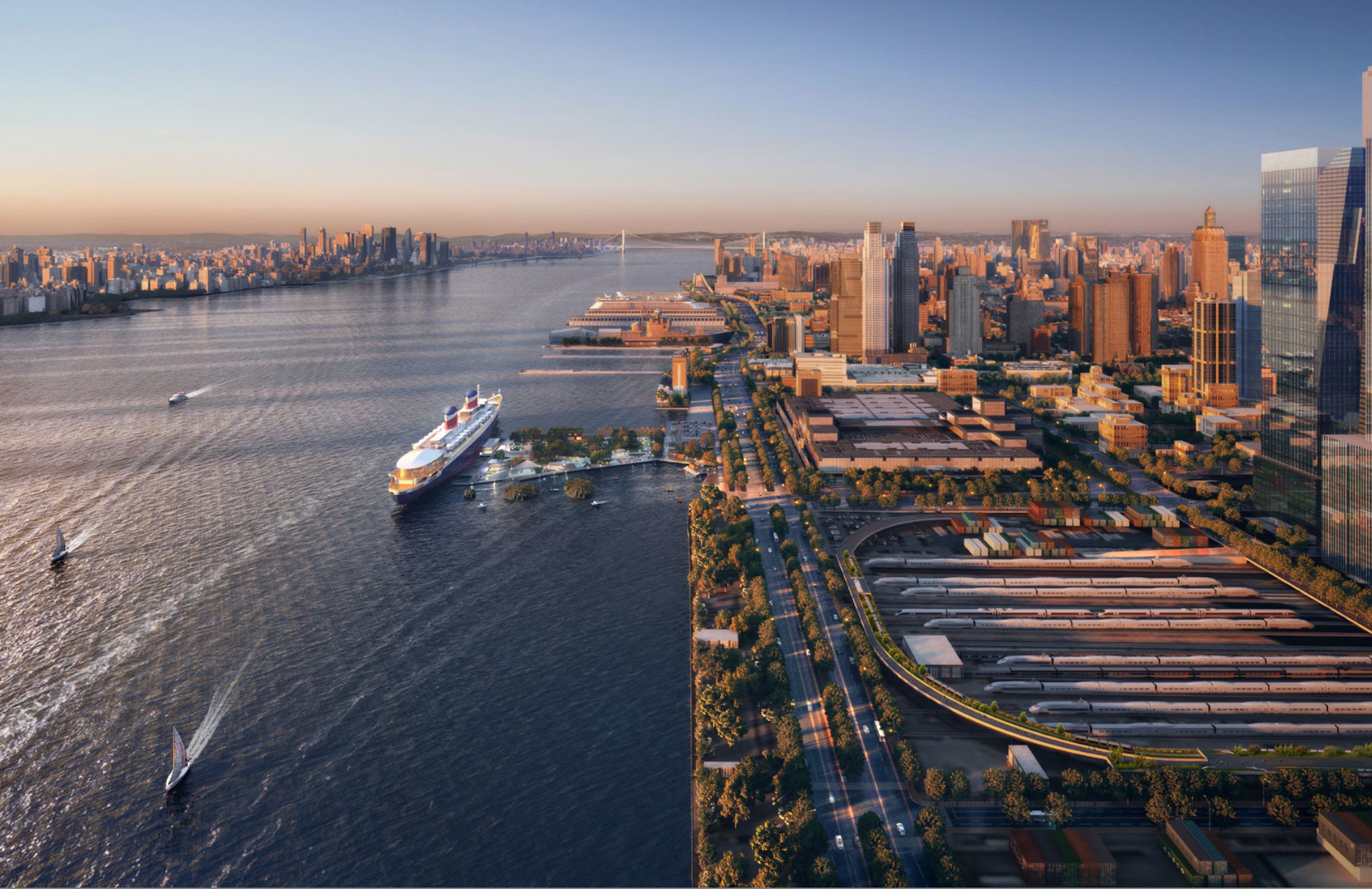 SS United States Rendering - Facing North