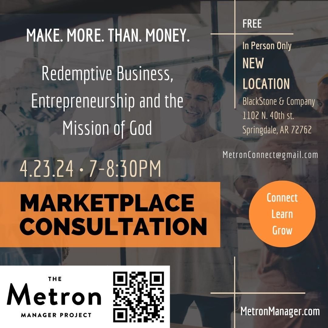 Reminder, Marketplace Consultation April 23

Join us as we look at the biblical roots of Human Flourishing and discover how we can address broken edges in our spheres. 

Human Flourishing is one of the bottom lines in a redemptive business. 

* Share