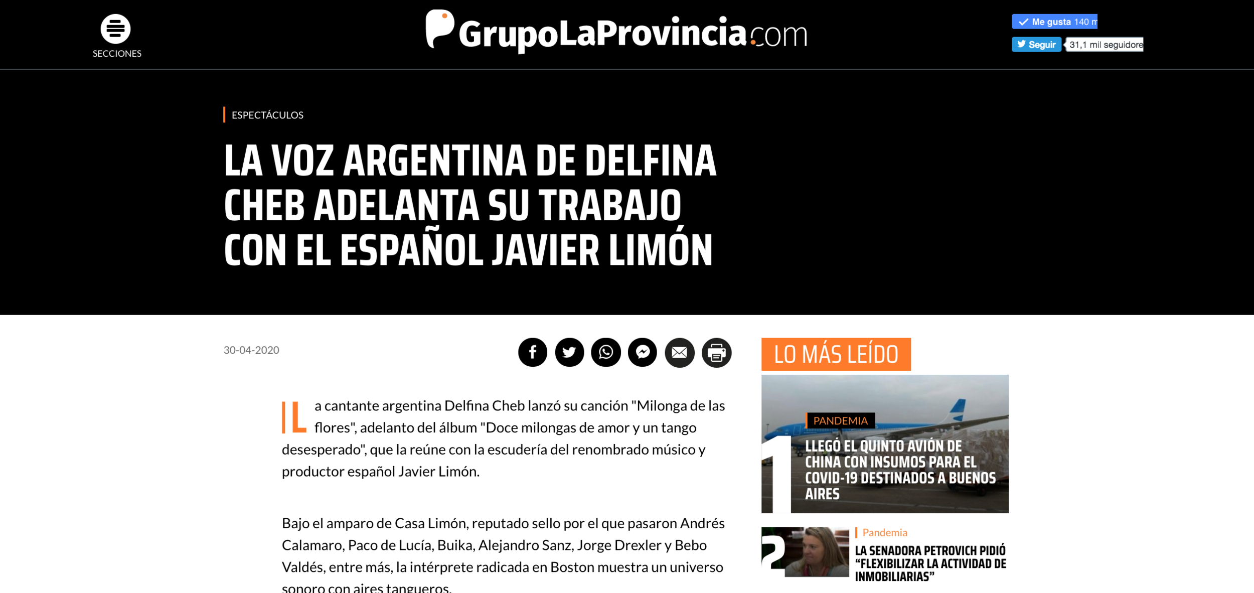 Diario Grupo La Provincia, Arg.
