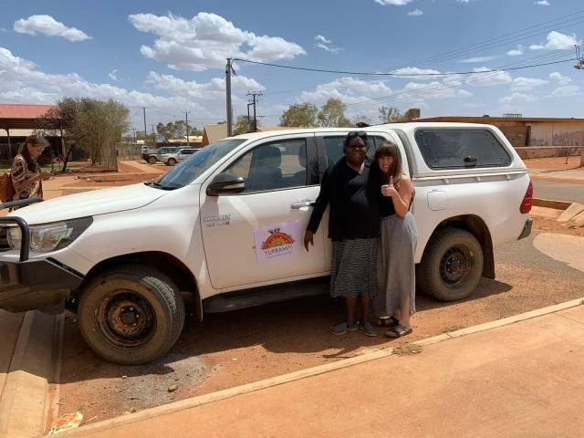 The CFC car, now branded with the new logo, receives a warm welcome when it visits families. 