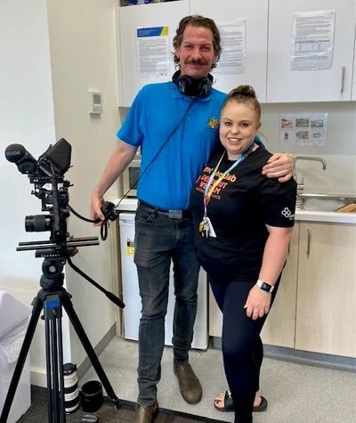  Volunteer Wilson with Kalie from Derrimut Weelam Gathering place. 