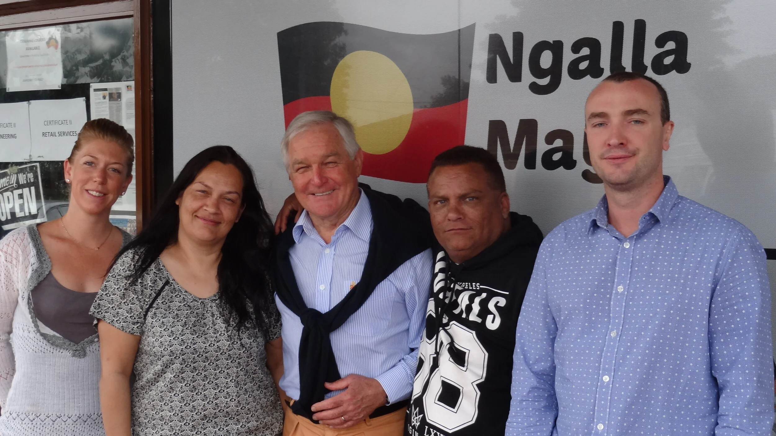  Volunteer Bruce with Mervyn, Aaron, Bec and Bev, Ngalla Maya WA. Bruce supported Ngalla Maya with their Reintegration Program. 