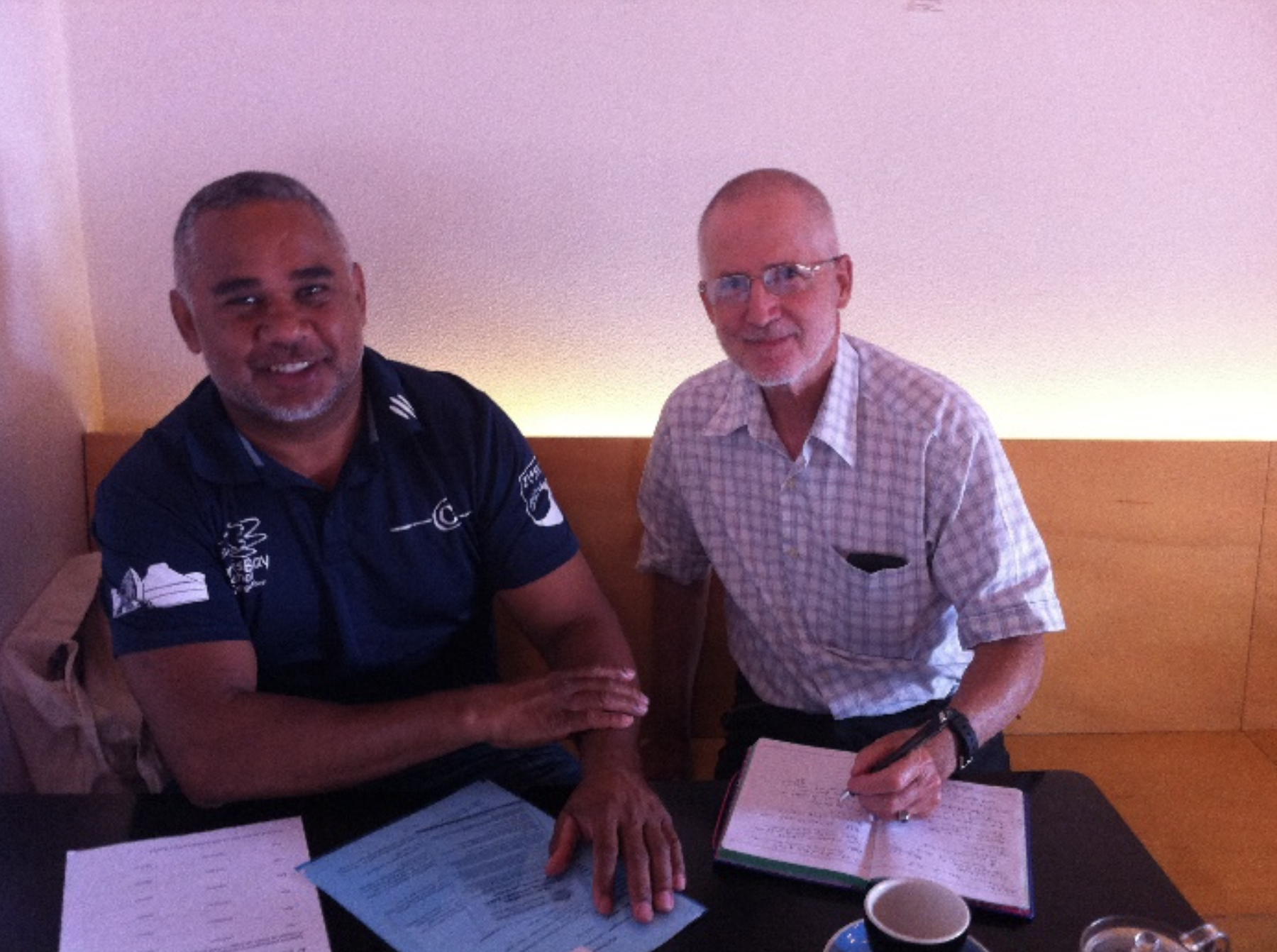   Ken working with community member Leon, NSW.  