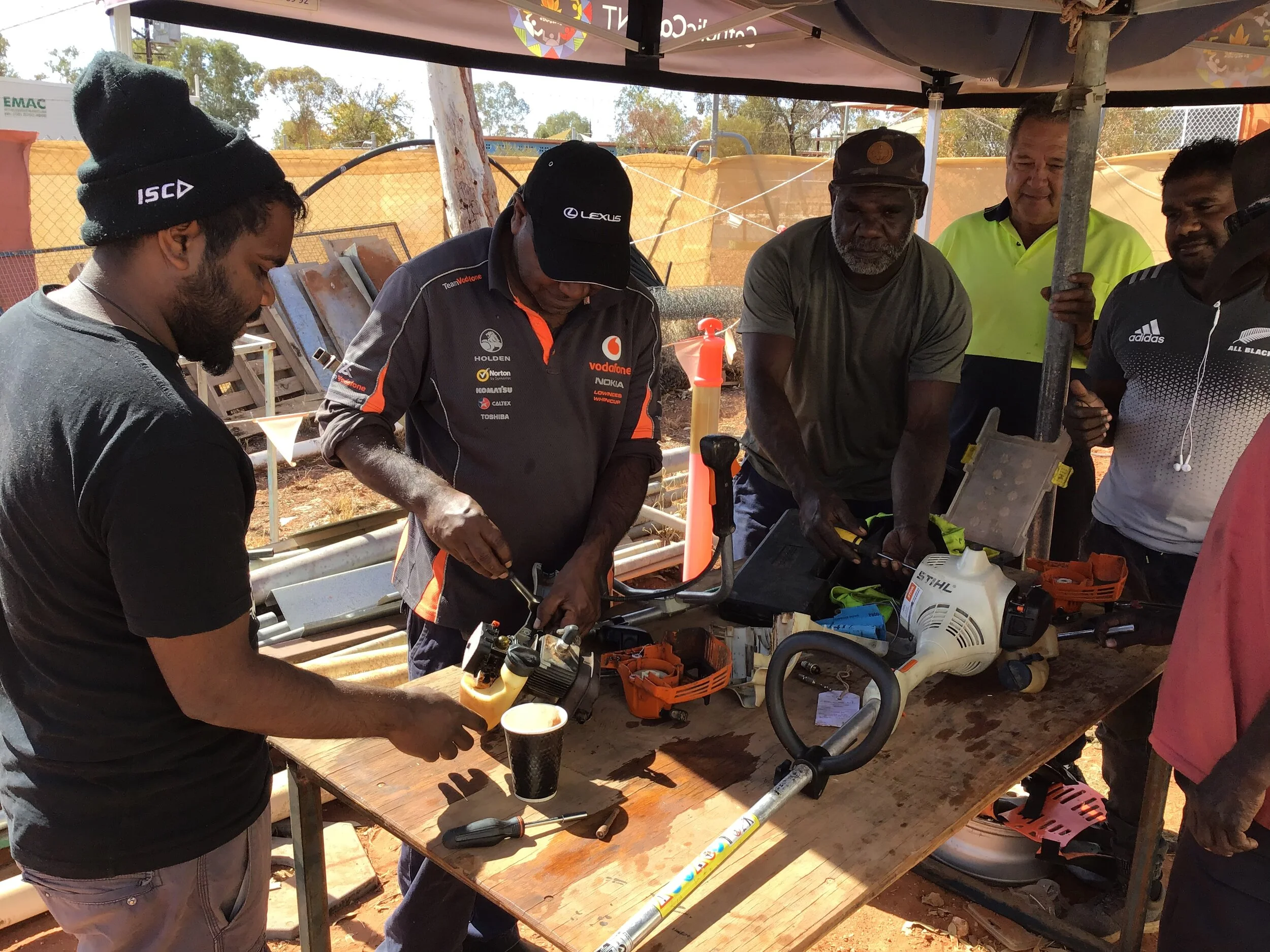  Ken worked with the men’s shed of Santa Teresa in the Northern Territory, teaching practical skills in small engines. 