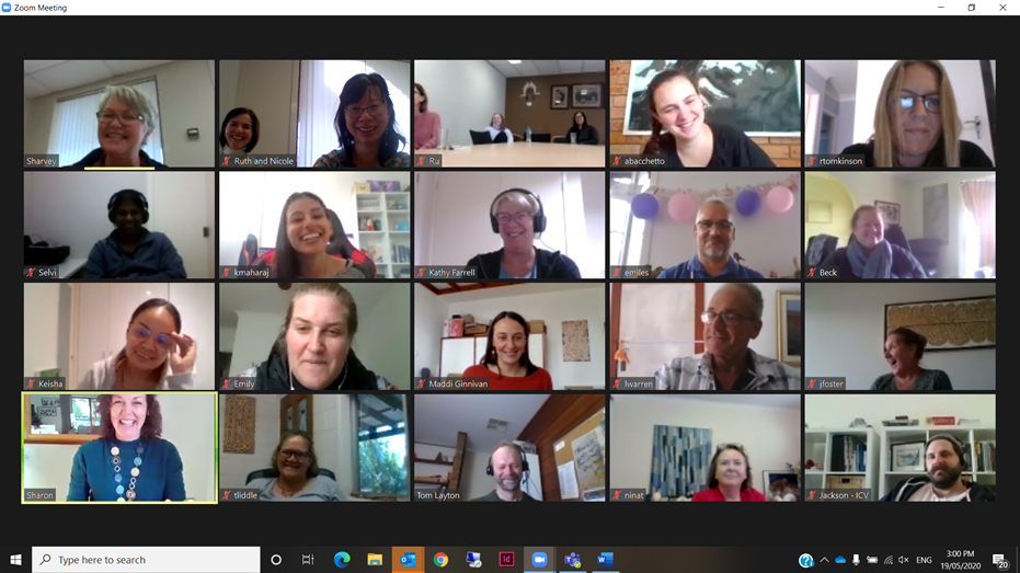  Community First Development staff at our all staff meeting via Zoom. 