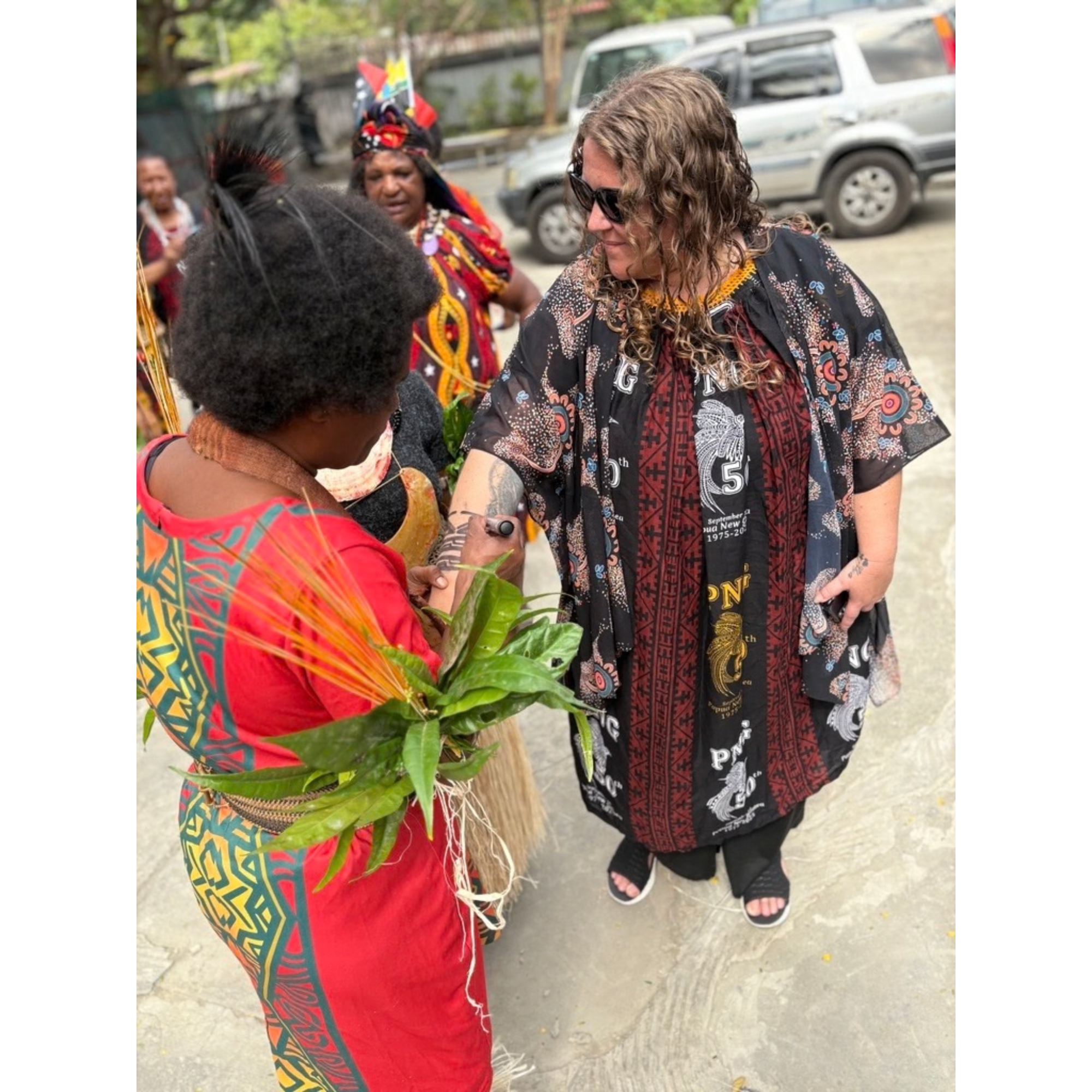   Renee Tomkinson, General Manager Community Development, celebrating 50 years of political independence in Papua New Guinea with our sovereign sister from Advancing PNG: Women Leaders Network.   