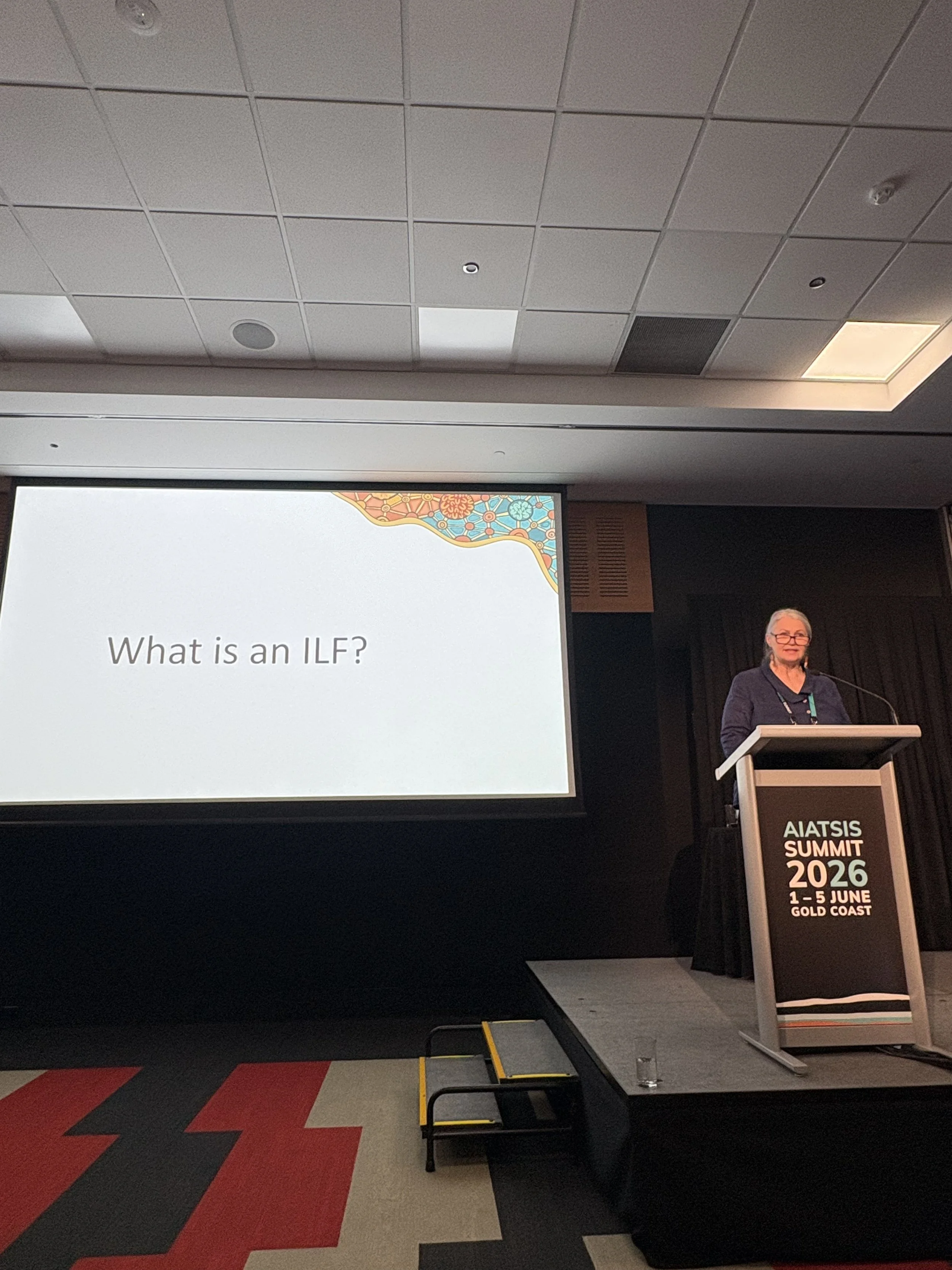  Community First Development CEO, Steph Harvey, presents at AIATSIS Summit on Yugumbeh Country (Gold Coast). 