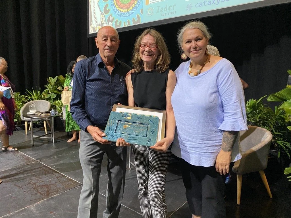  Former Co-Chair Bill Armstrong, Dr Fiona Crockford, and CEO Steph Harvey 