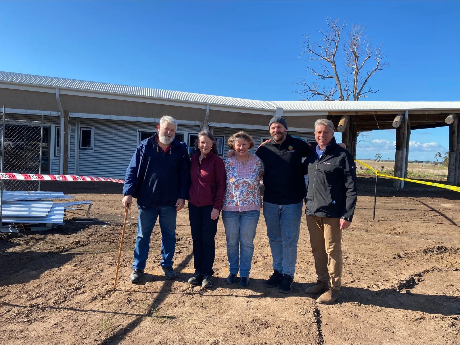  Graeme and Frankie Mclennan (Warrigunya Members), Merryn Stevenson (Warrigunya Board member), Jackson (Community First Development) and Mark Reeves (Warrigunya Member)  