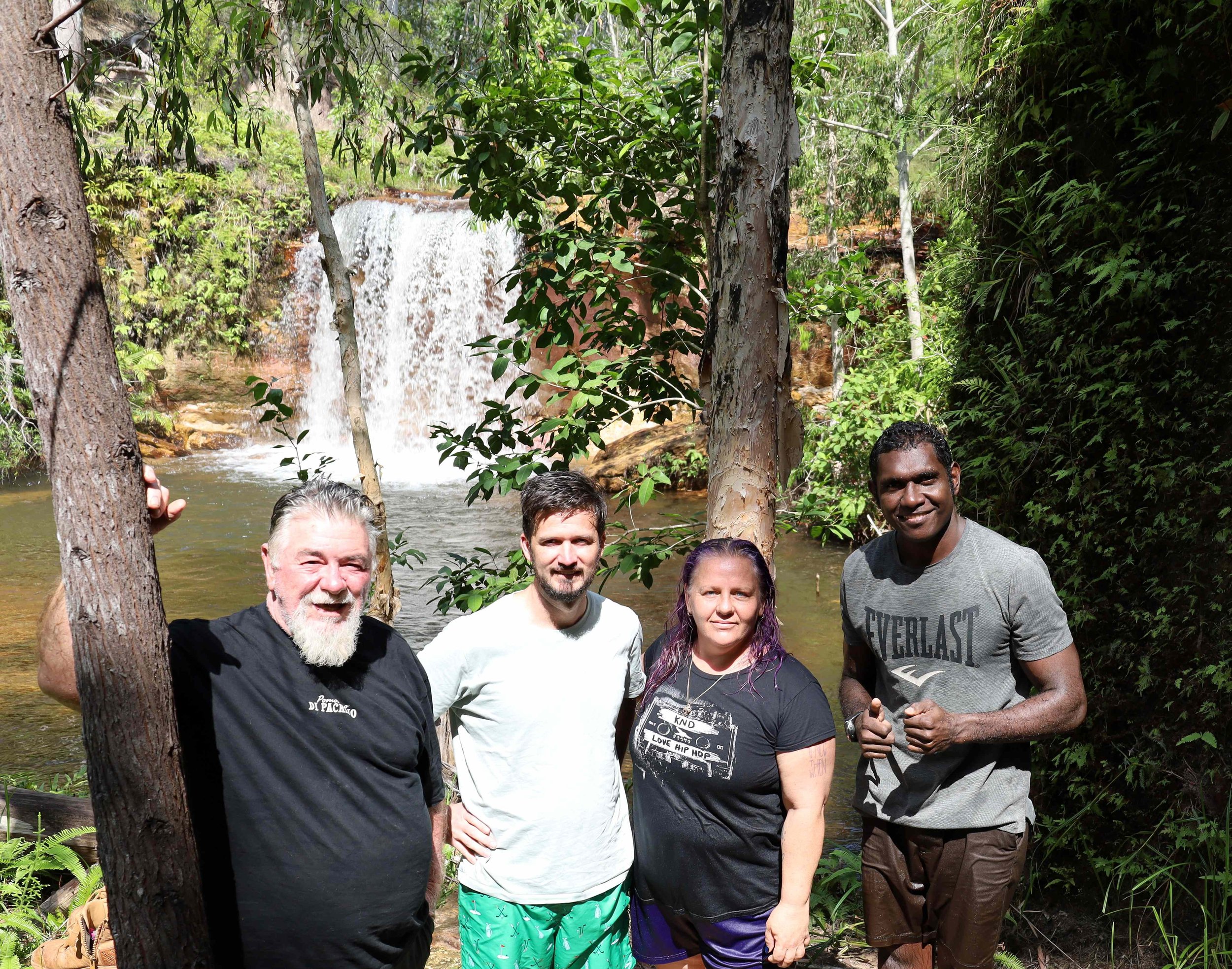  (Left to right): Craig Bate (Tiwi Enterprises, supporting Norman in any way he can), volunteer Anthony, Senior Community Development Officer Jacki, and Norman.    