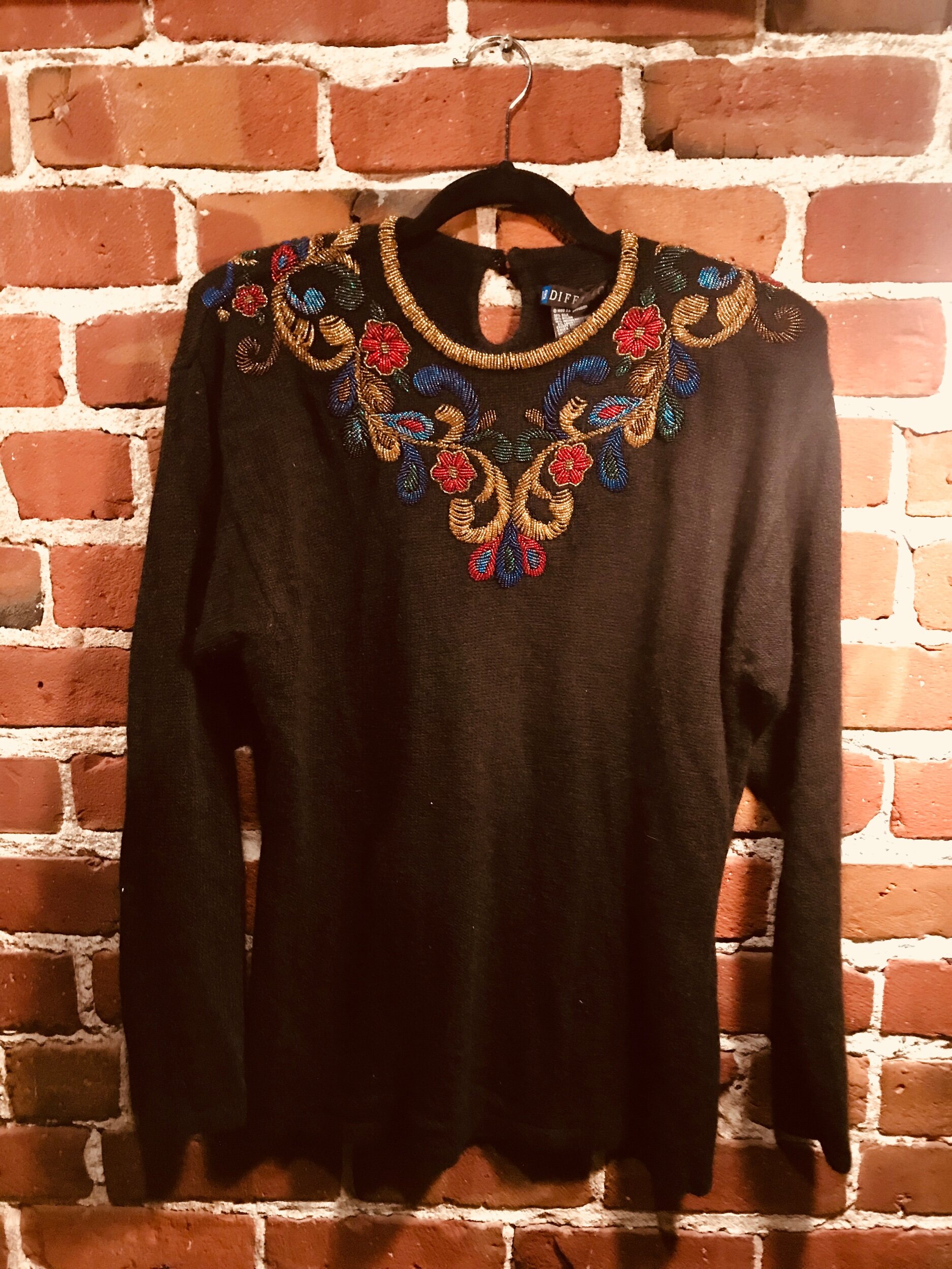 Beaded Collar Sweater