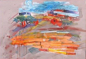 The Monks-spiritual series- collage & watercolor- 14"x 20"