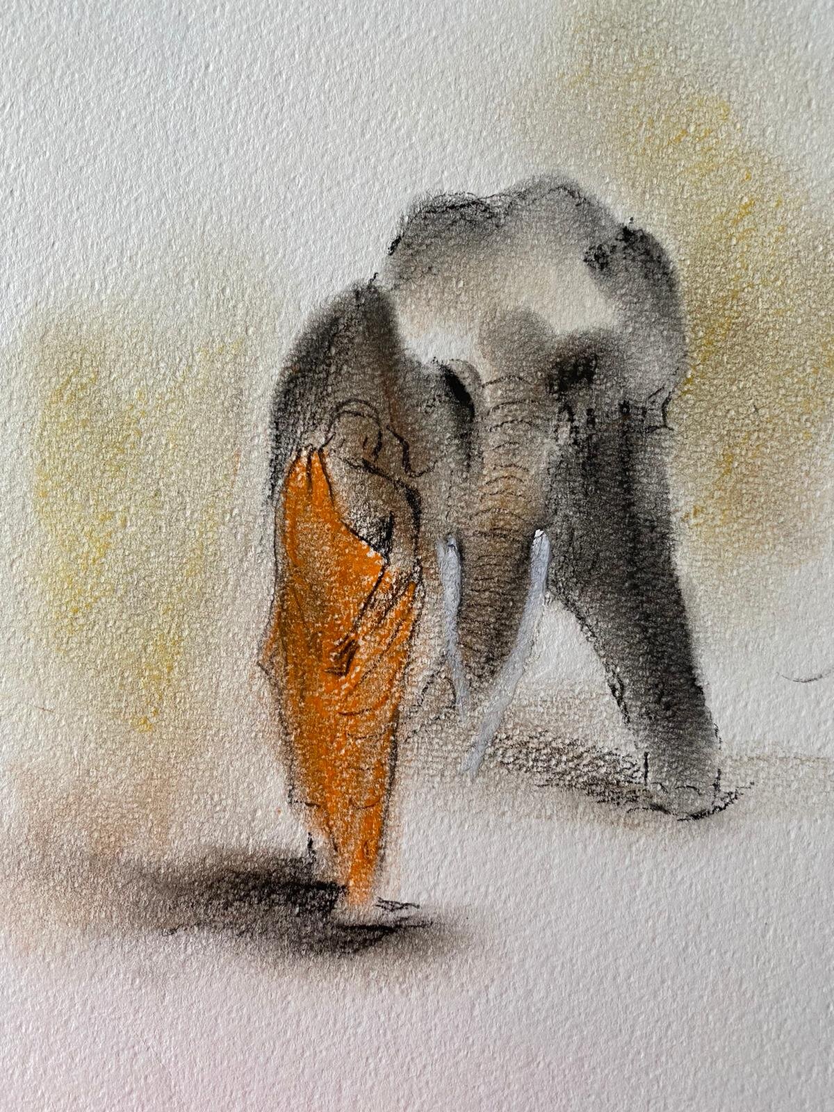 The Dialogue 2-Study of a Monk-Colombo-Pastels