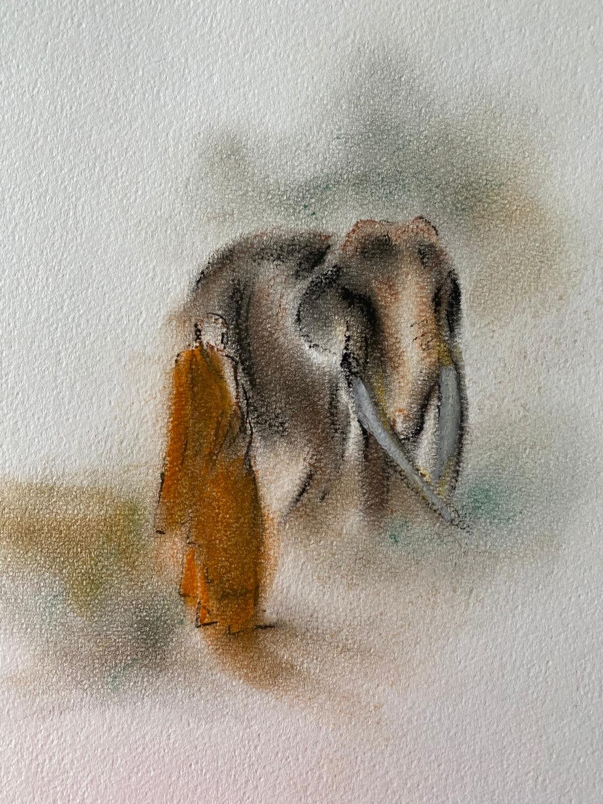 Dialogue-Study of a Monk-Colombo-dry pastels