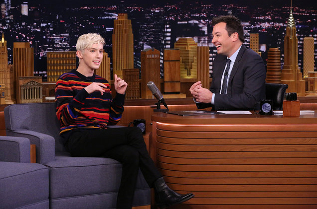 Troye Sivan Performing at Jimmy Fallon, styled by Dogukan Nesanir
