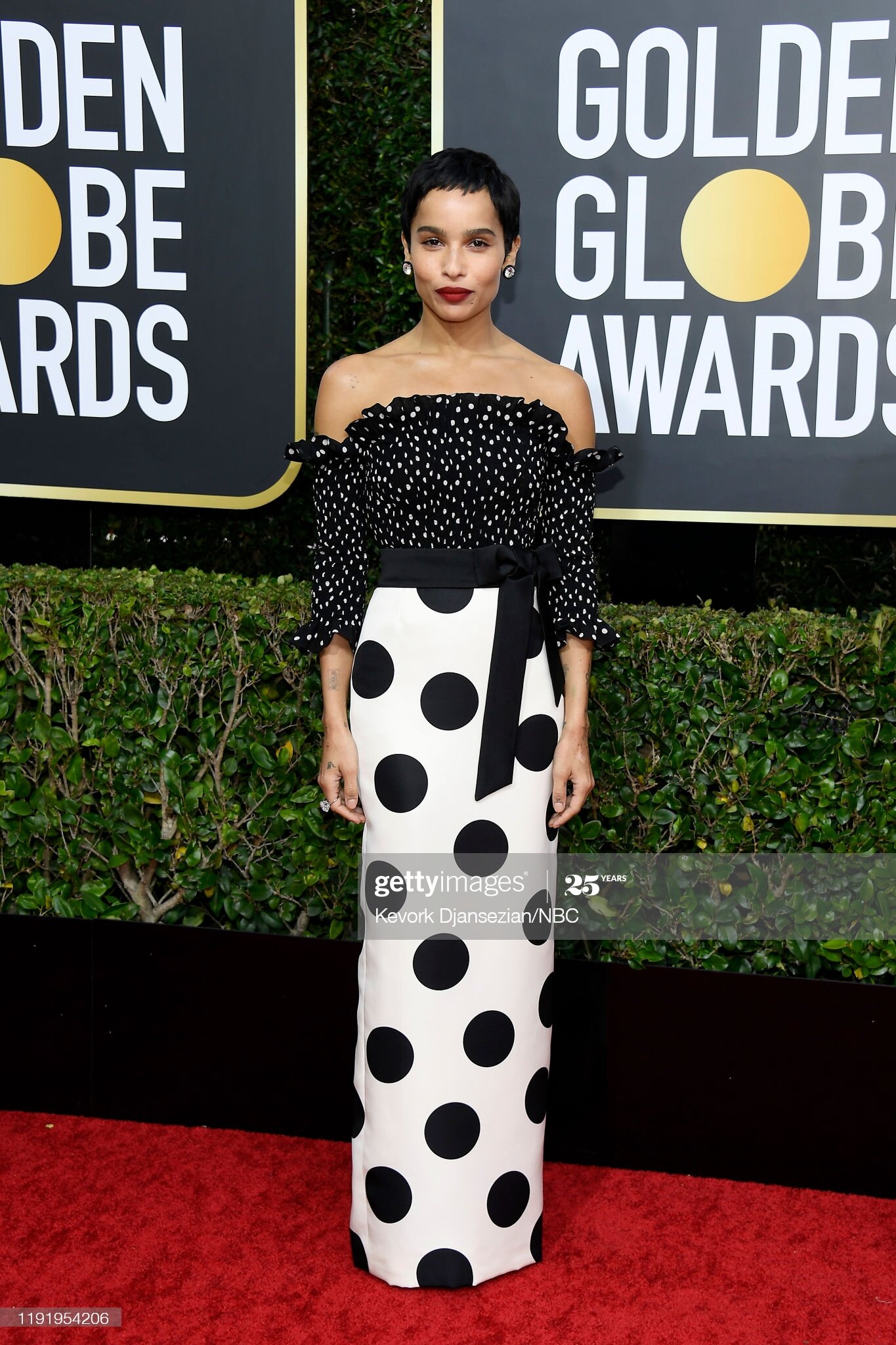 Zoe Kravitz at the 2020 Golden Globes, styled by Andrew Mukamal